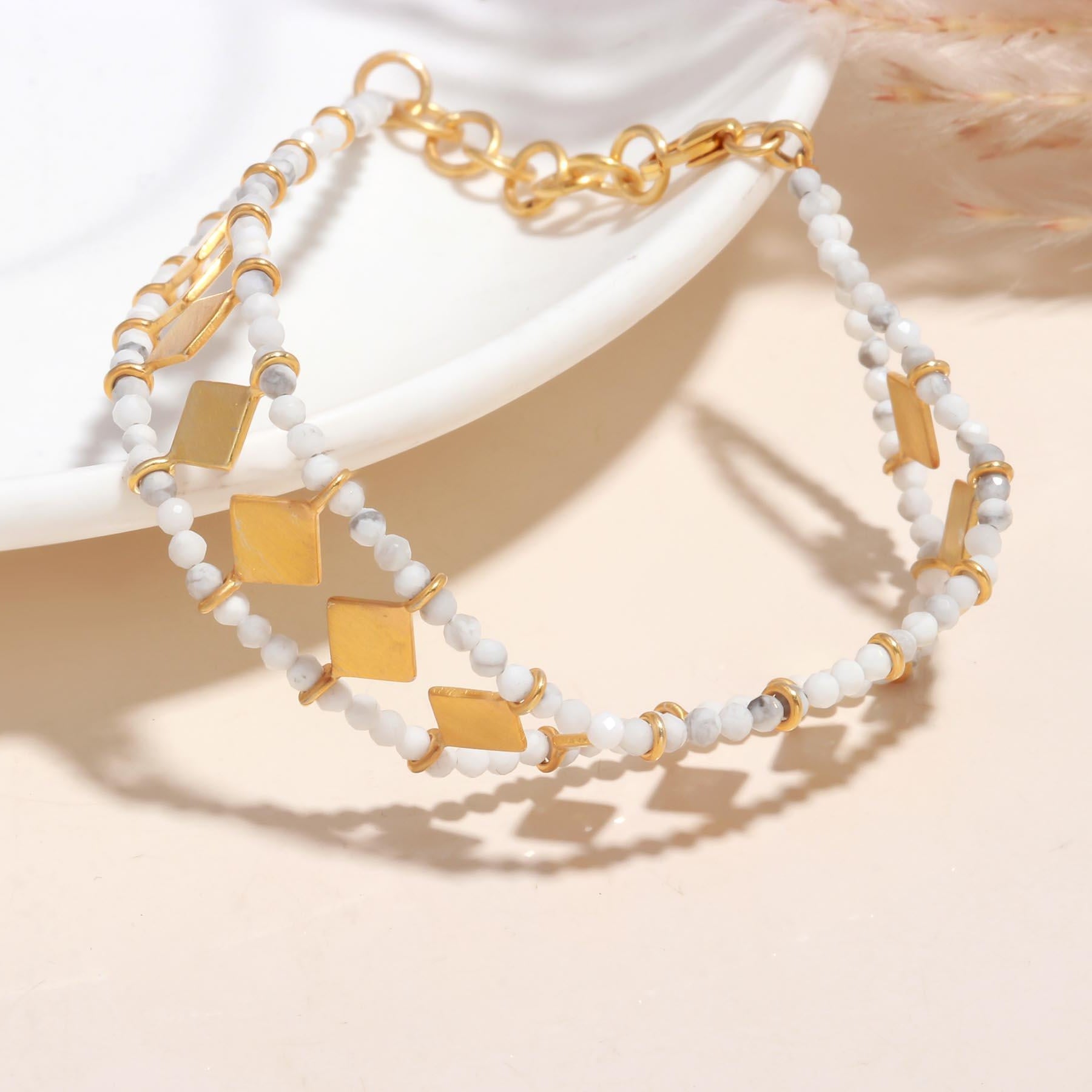 The Arctic Geo: Gold Beaded Bracelet