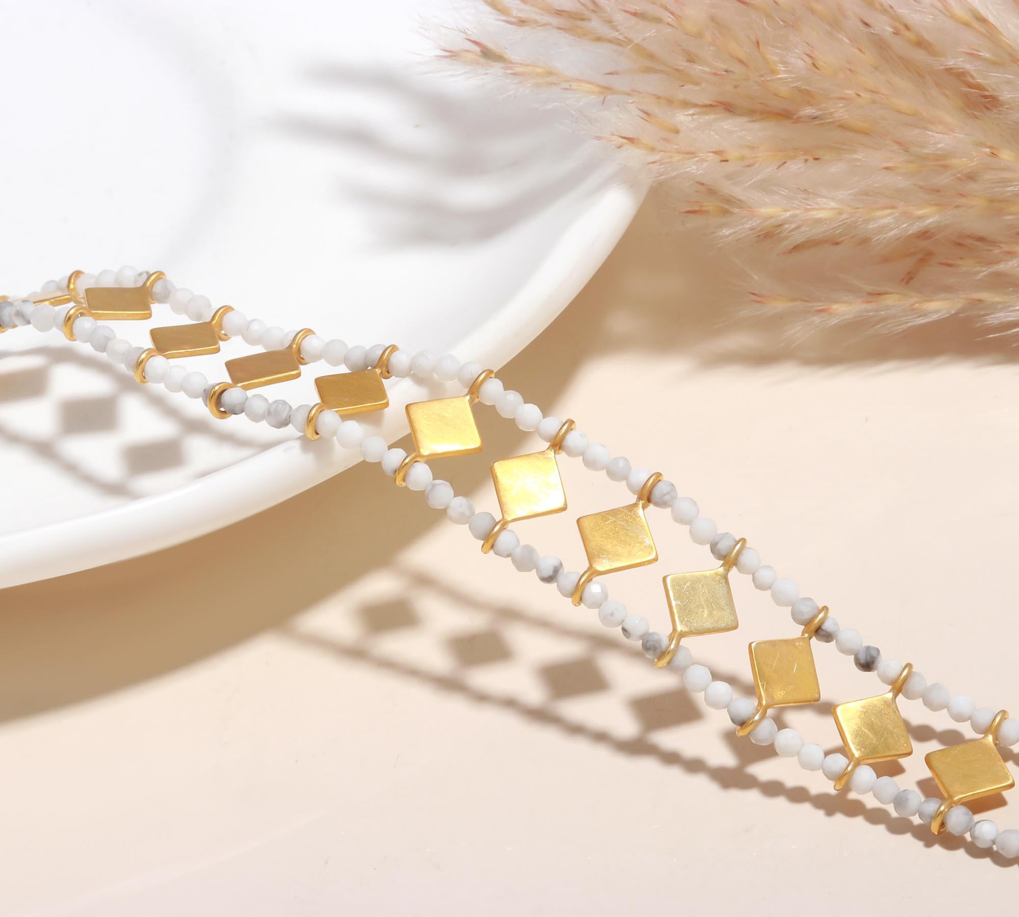 The Arctic Geo: Gold Beaded Bracelet