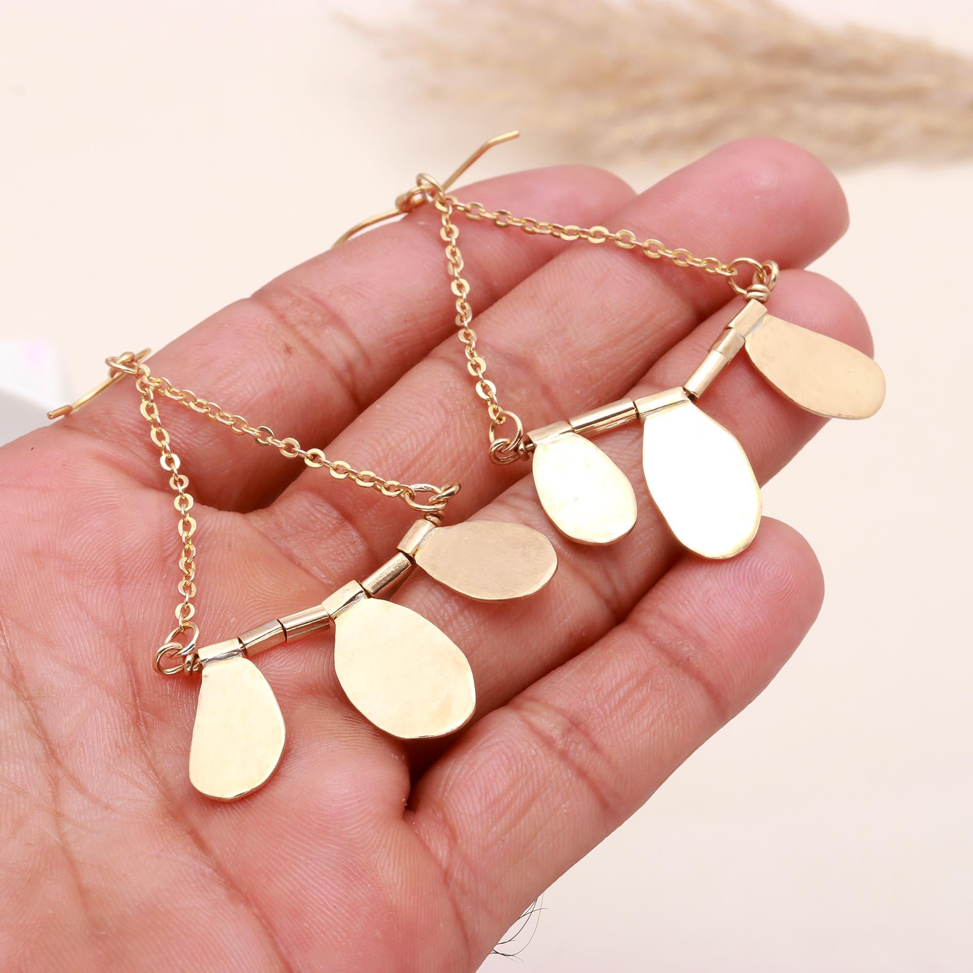 925 Sterling Silver Teardrop Chain Fringe Dangle Earrings