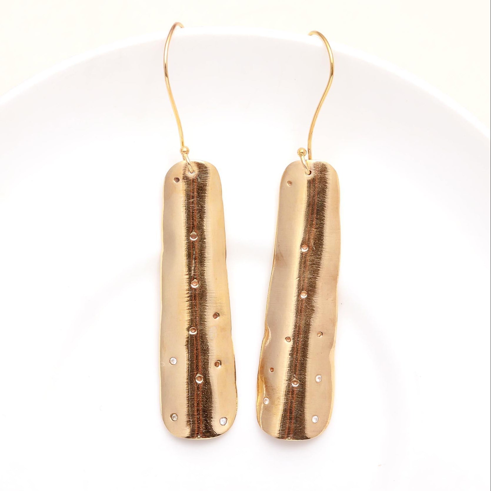 The Stardust Bar: Textured Inset Stone Earrings