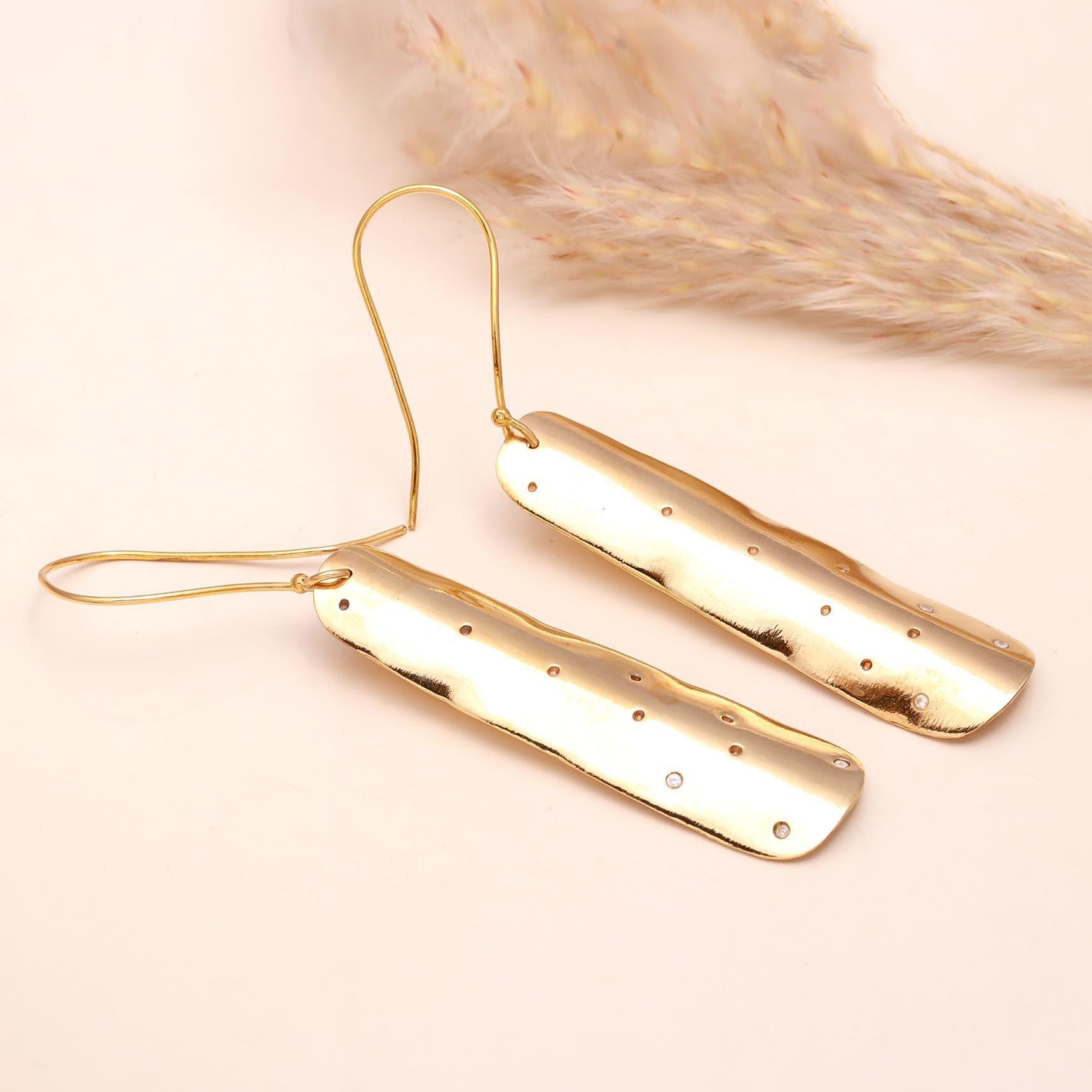 The Stardust Bar: Textured Inset Stone Earrings