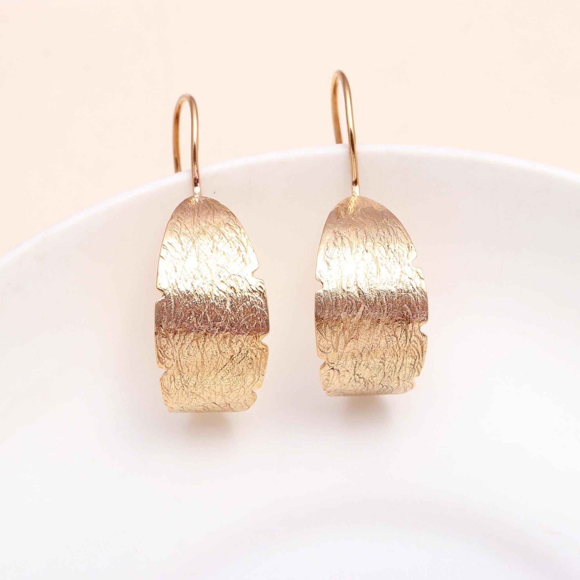 925 Sterling Silver Textured Shield Earrings