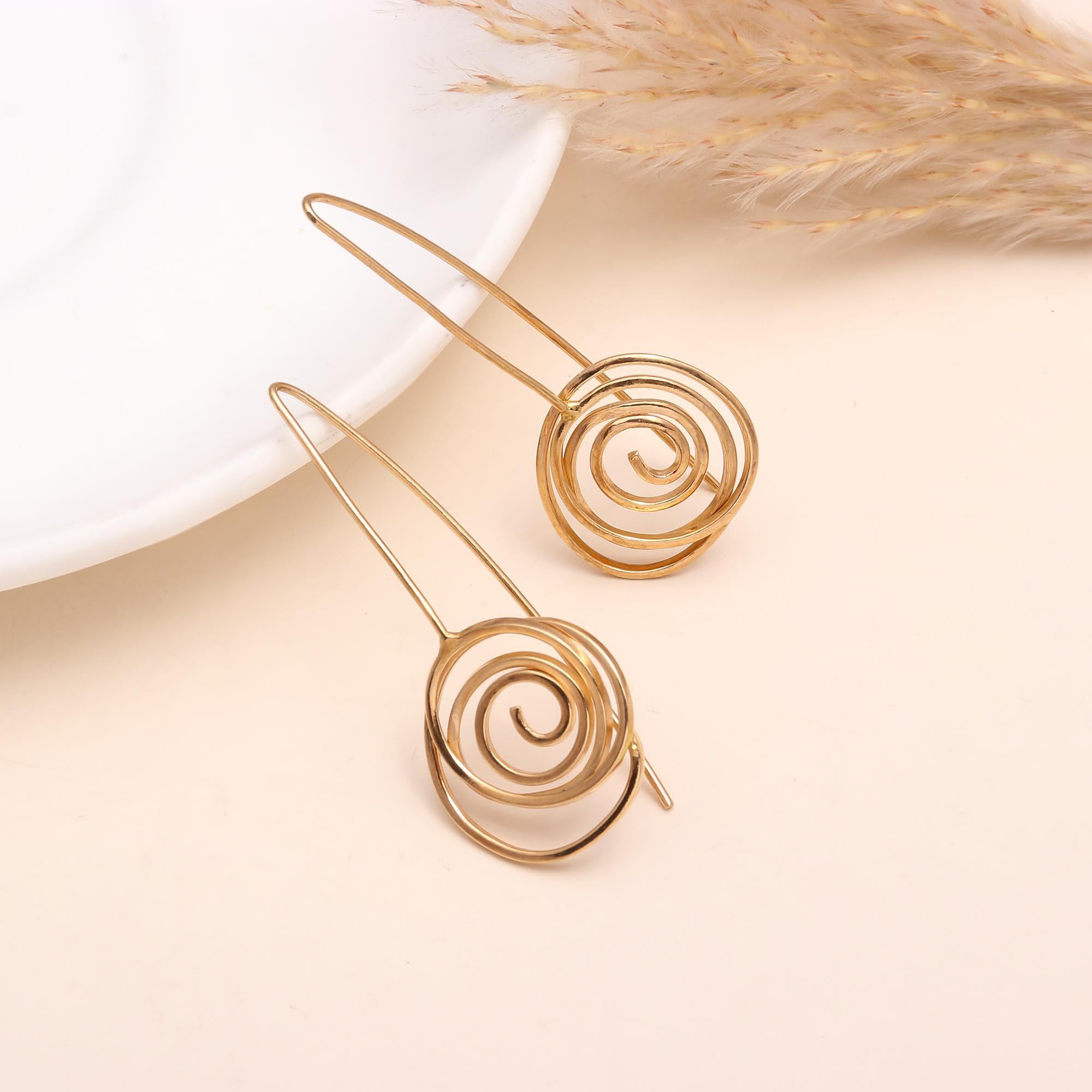 925 Sterling Silver Spiral Swirl Dangle Earrings