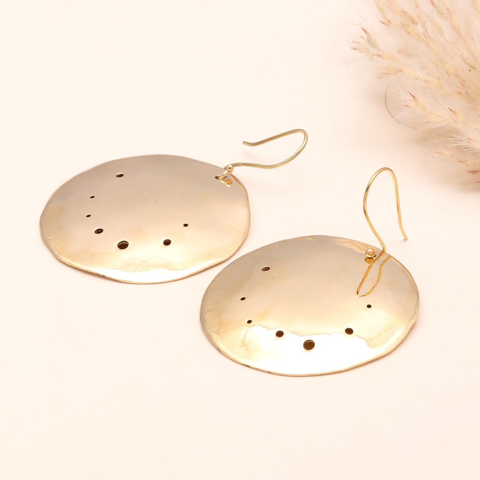 The Golden Eclipse: Gold Disc Statement Earrings