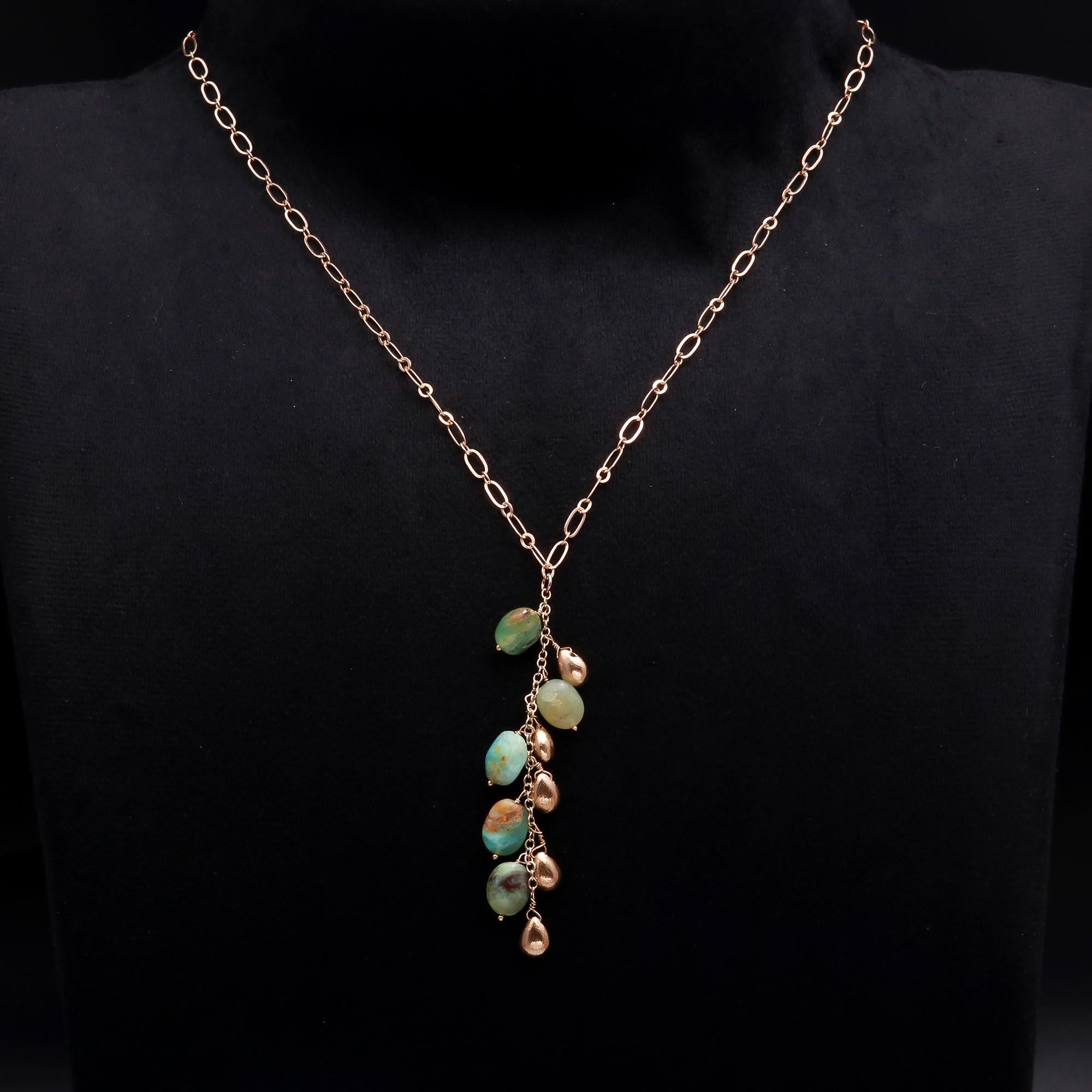 The Forest Cascade: Green Opal Cluster Beaded Necklace