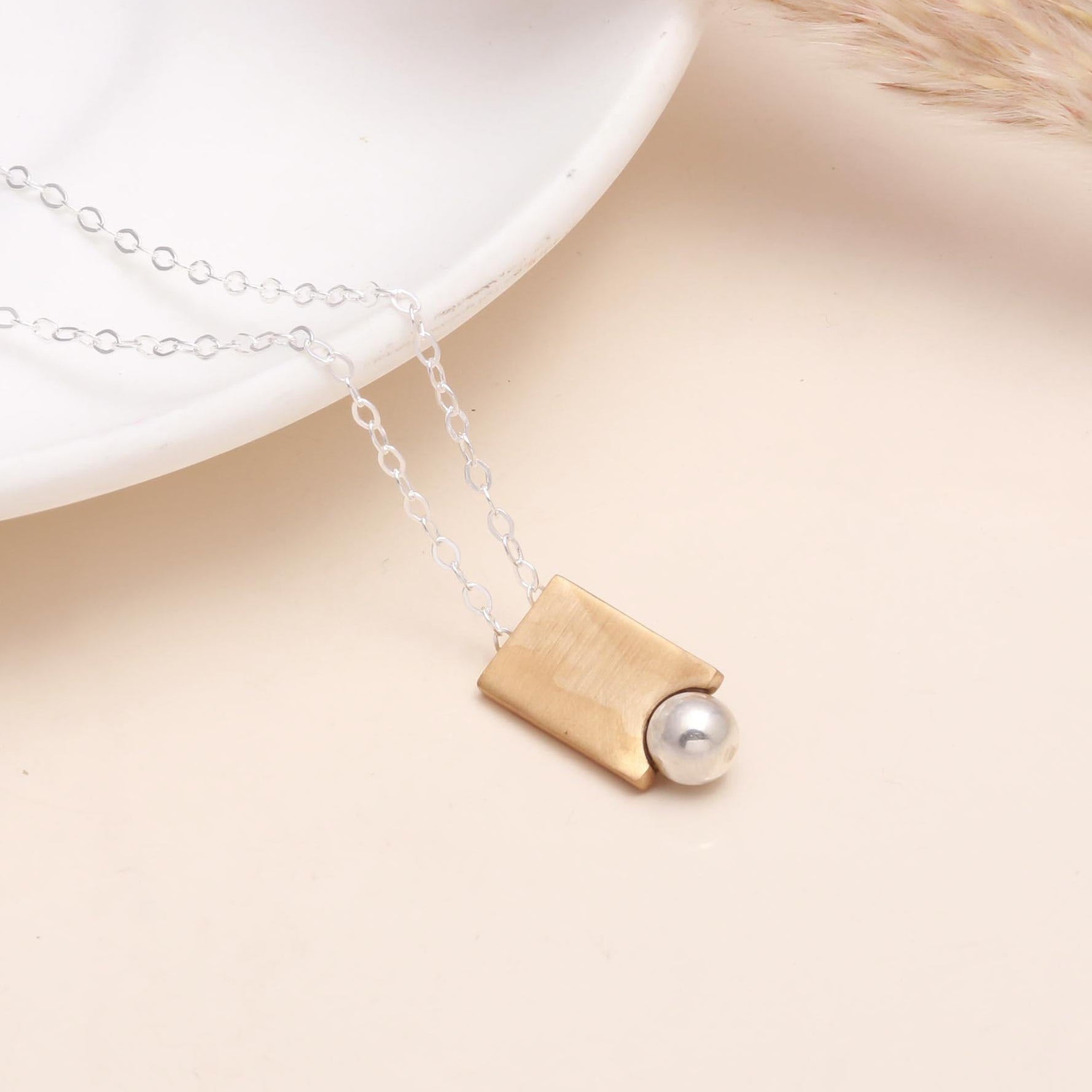 The Industrial Bar: Silver Ball Pendant Necklace