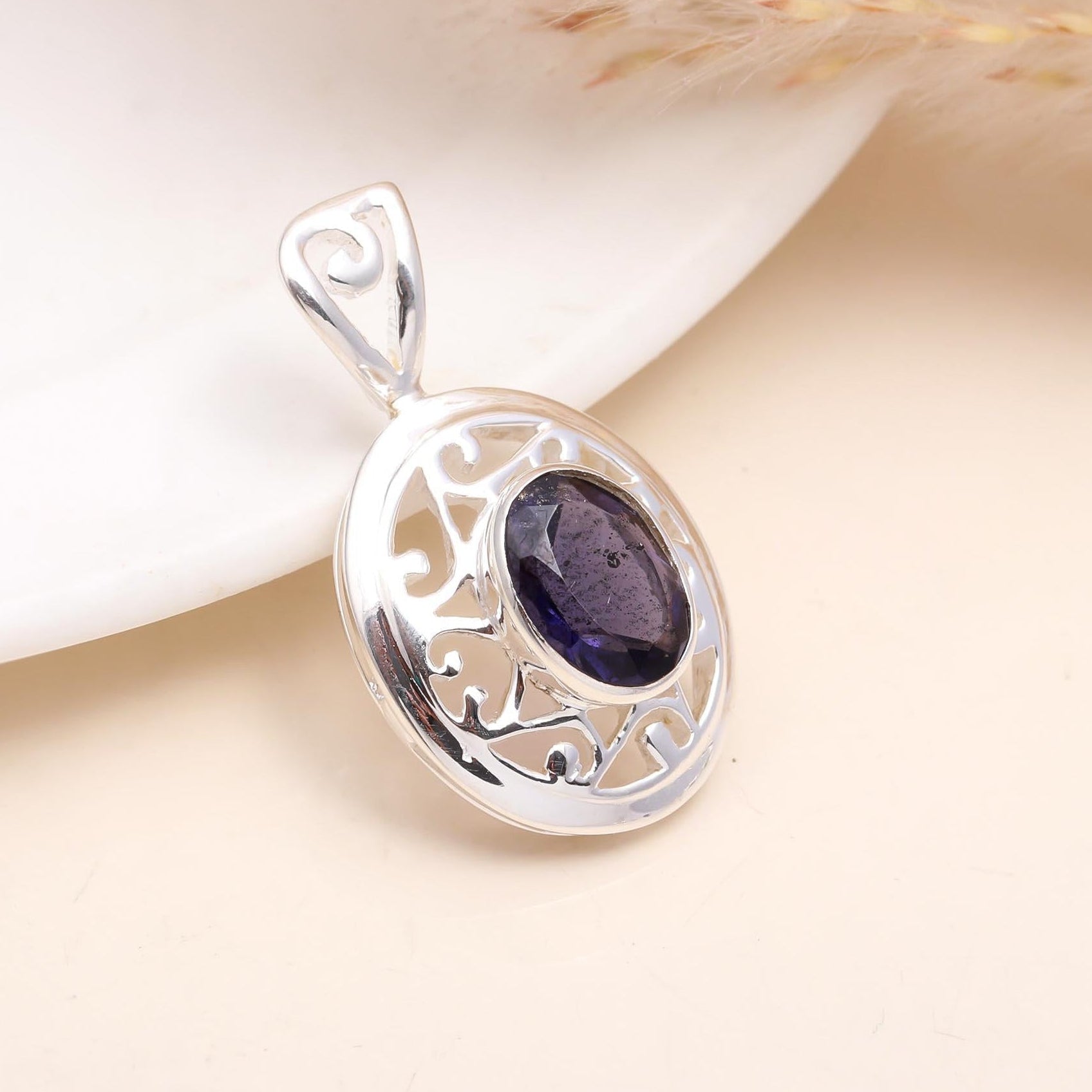 The Midnight Blue: Filigree Iolite Charm