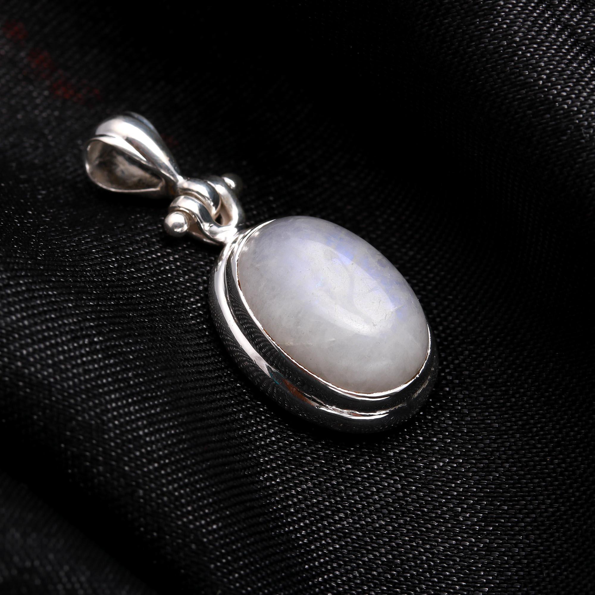 The Moonstone Petal: Silver Minimalist Pendant