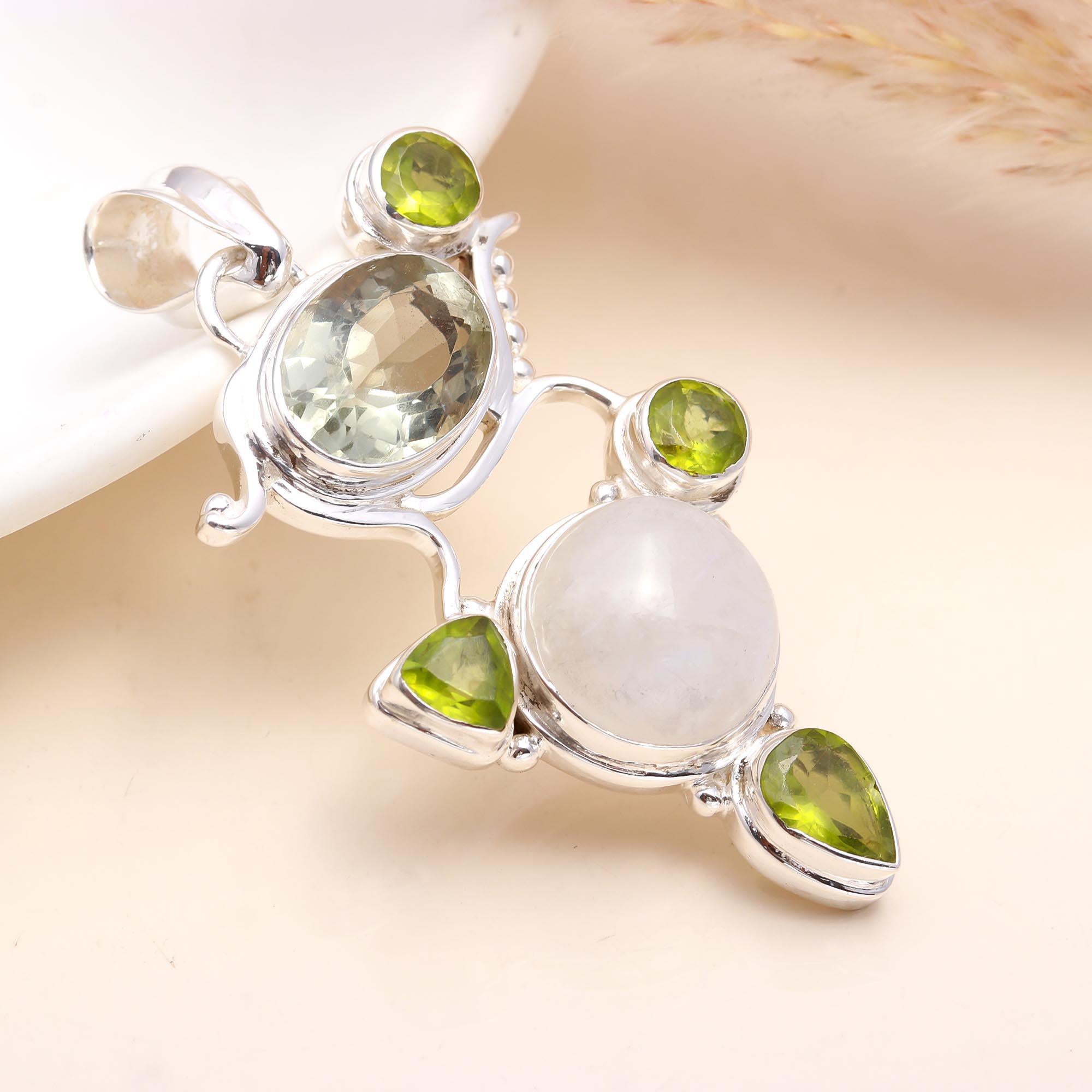 The Verdant Moon: Silver Statement Pendant