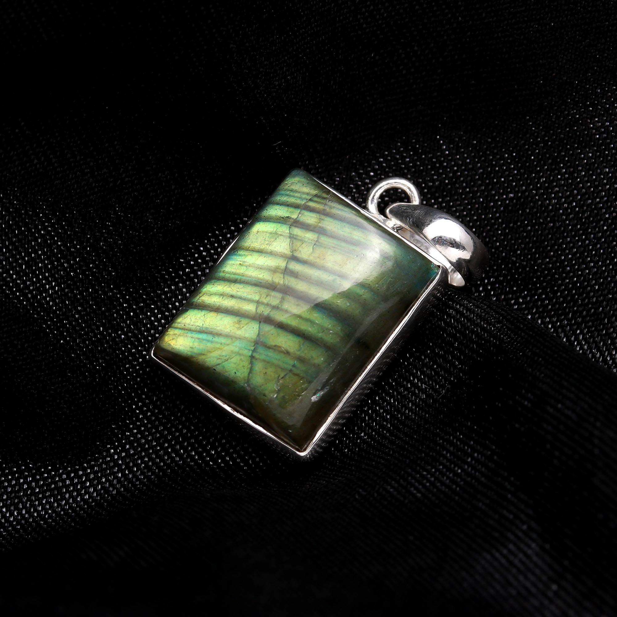 The Emerald Tablet: Labradorite Silver Pendant