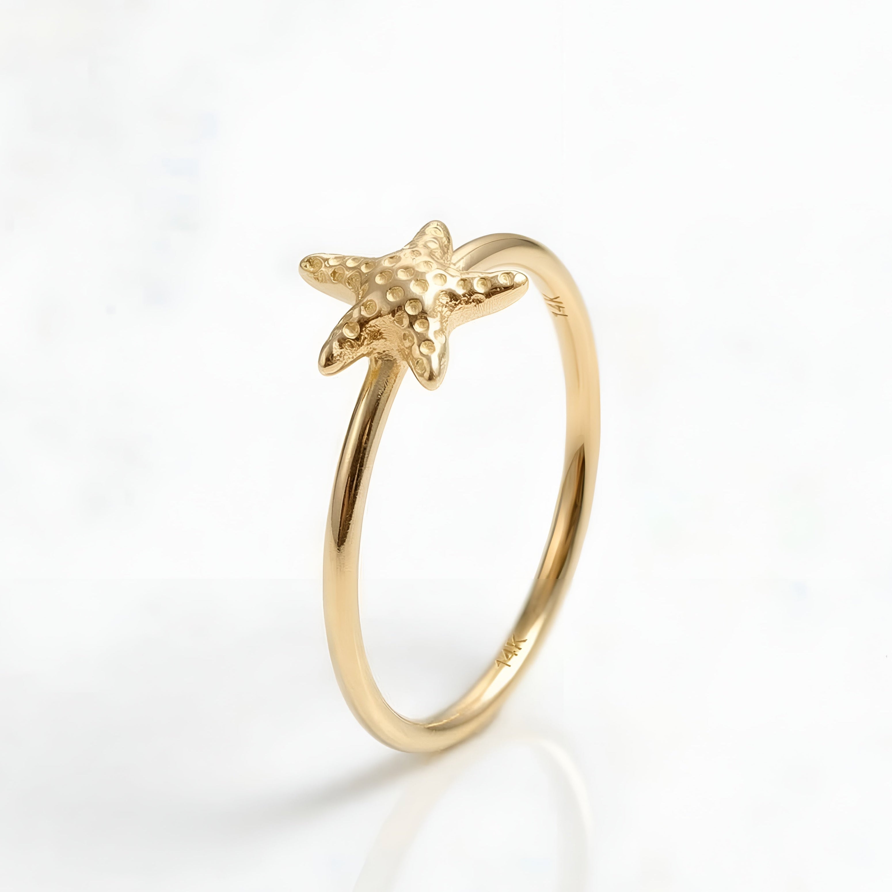 The Coastal Charm: Silver Starfish Minimalist Ring