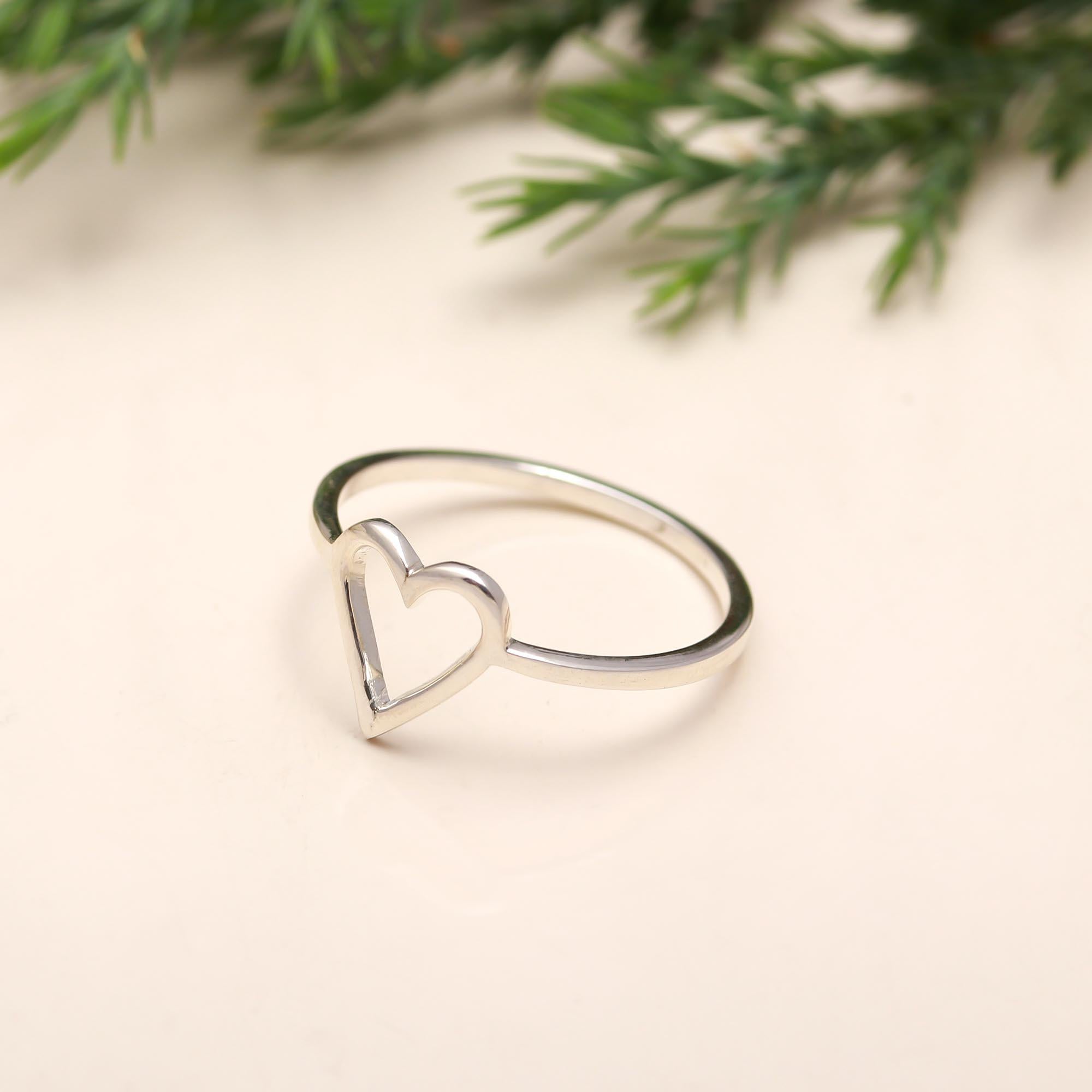 925 Silver Open Heart Ring