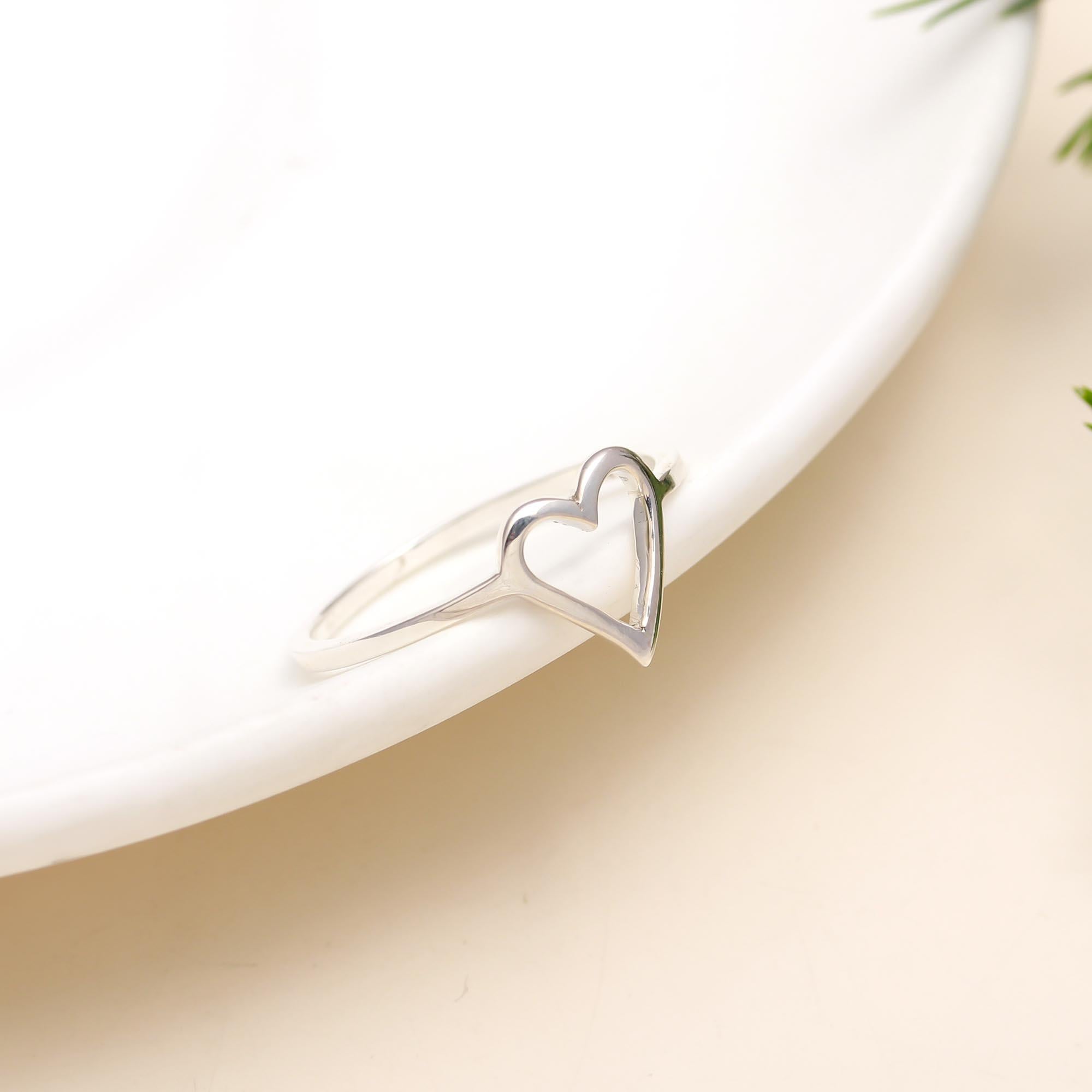 925 Silver Open Heart Ring