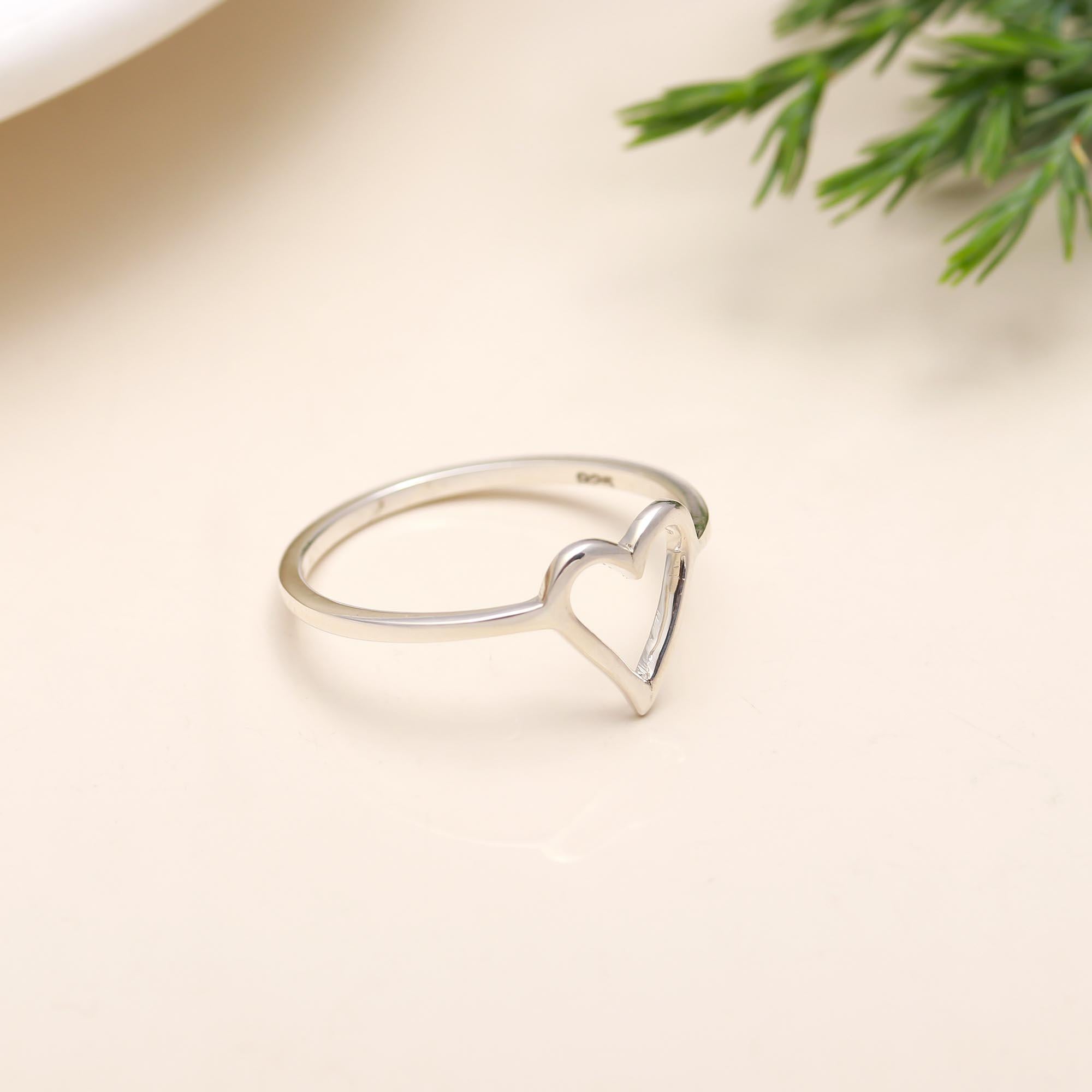925 Silver Open Heart Ring