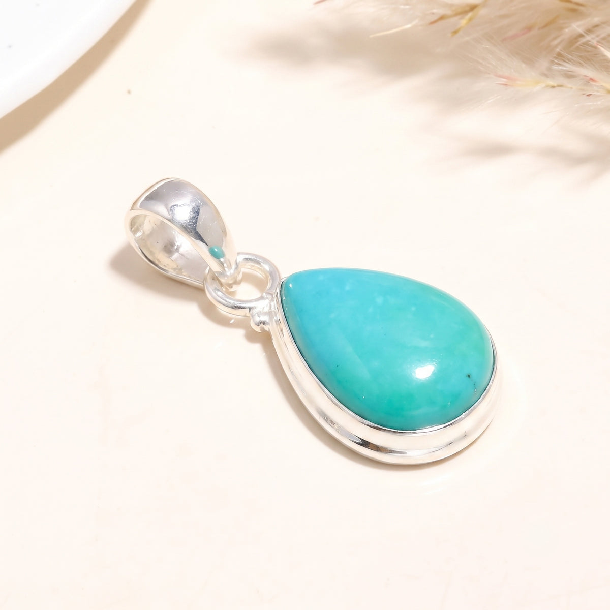 925 Sterling Silver Amethyst Teardrop Pendant
