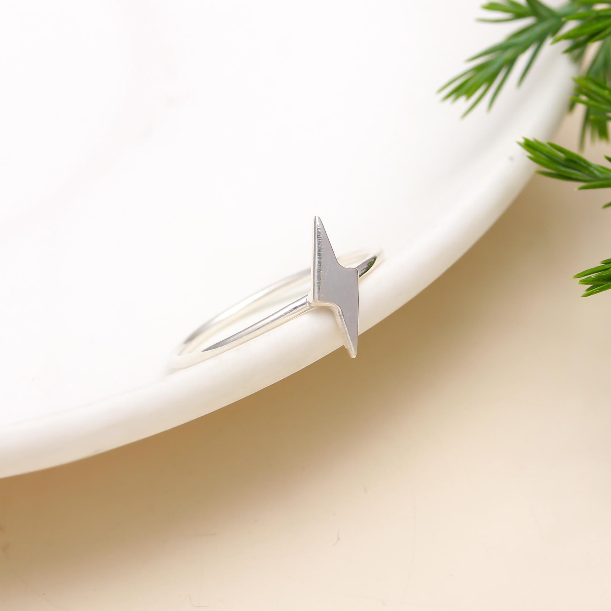925 Silver Lightning Bolt Ring