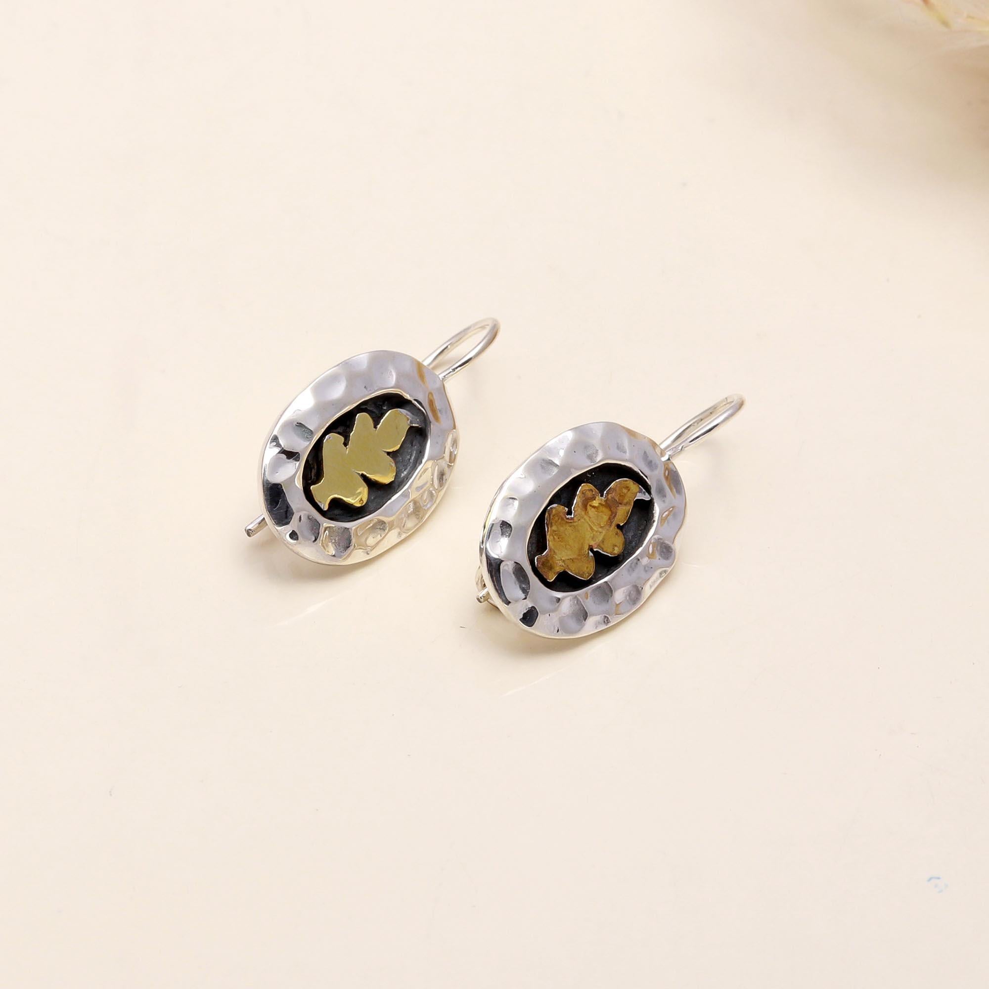 925 Sterling Silver Leaf Dangle Earrings