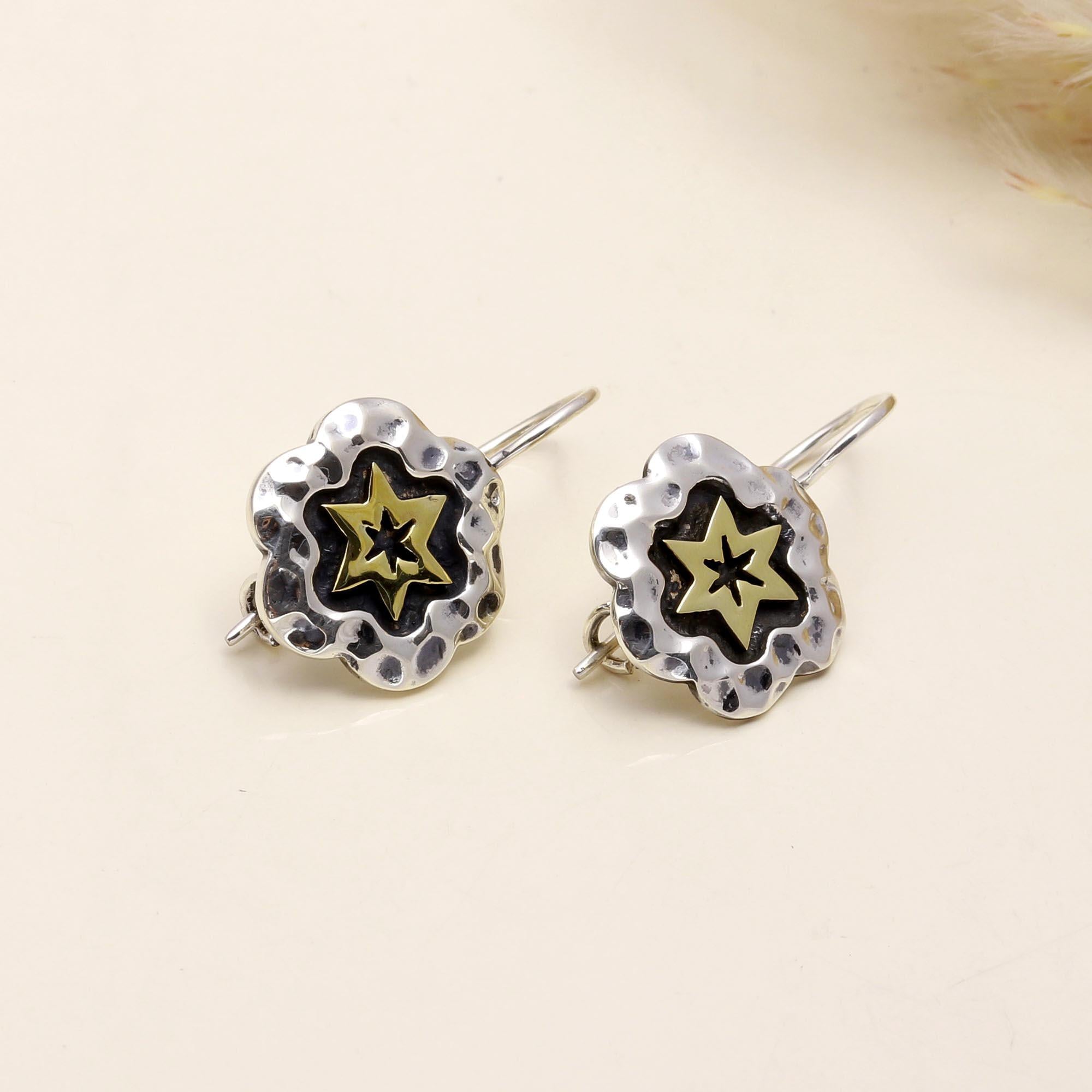 925 Sterling Silver Star Drop Earrings