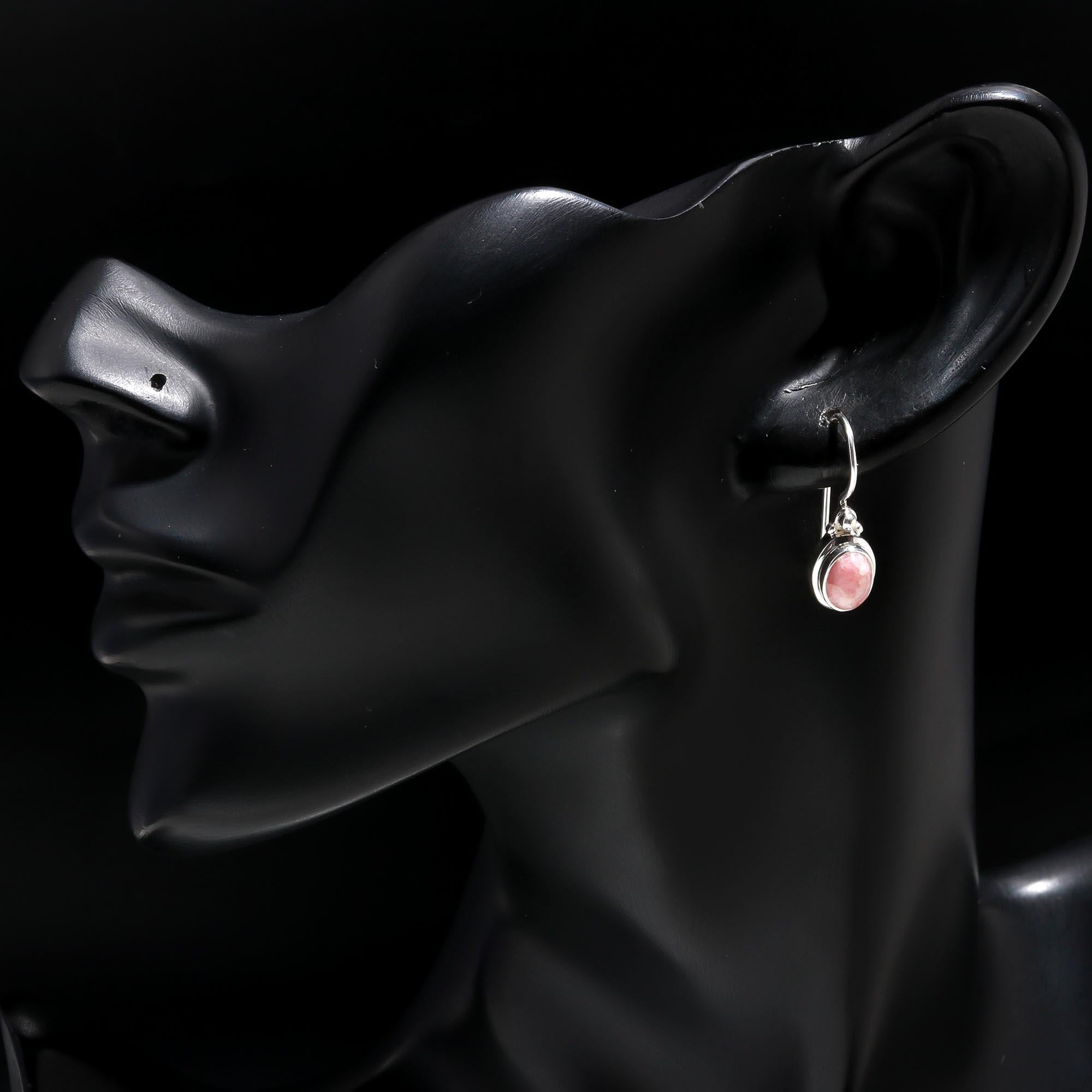 925 Sterling Silver Pink Opal Vintage-Inspired Dangle Earrings