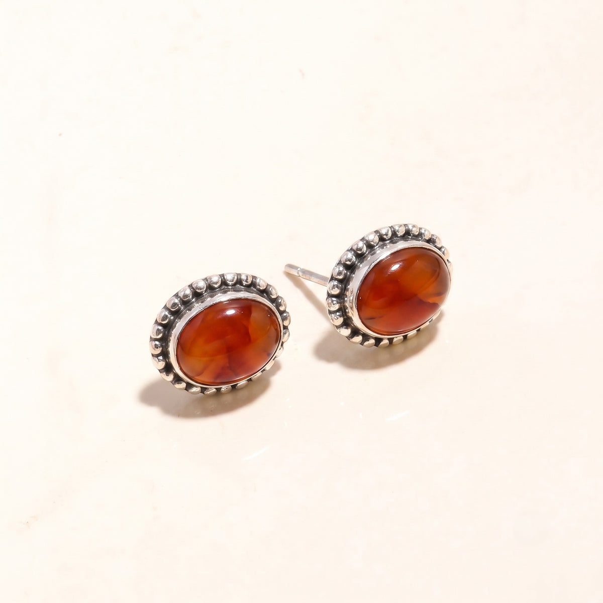 925 Sterling Silver Amethyst Vintage Stud Earrings
