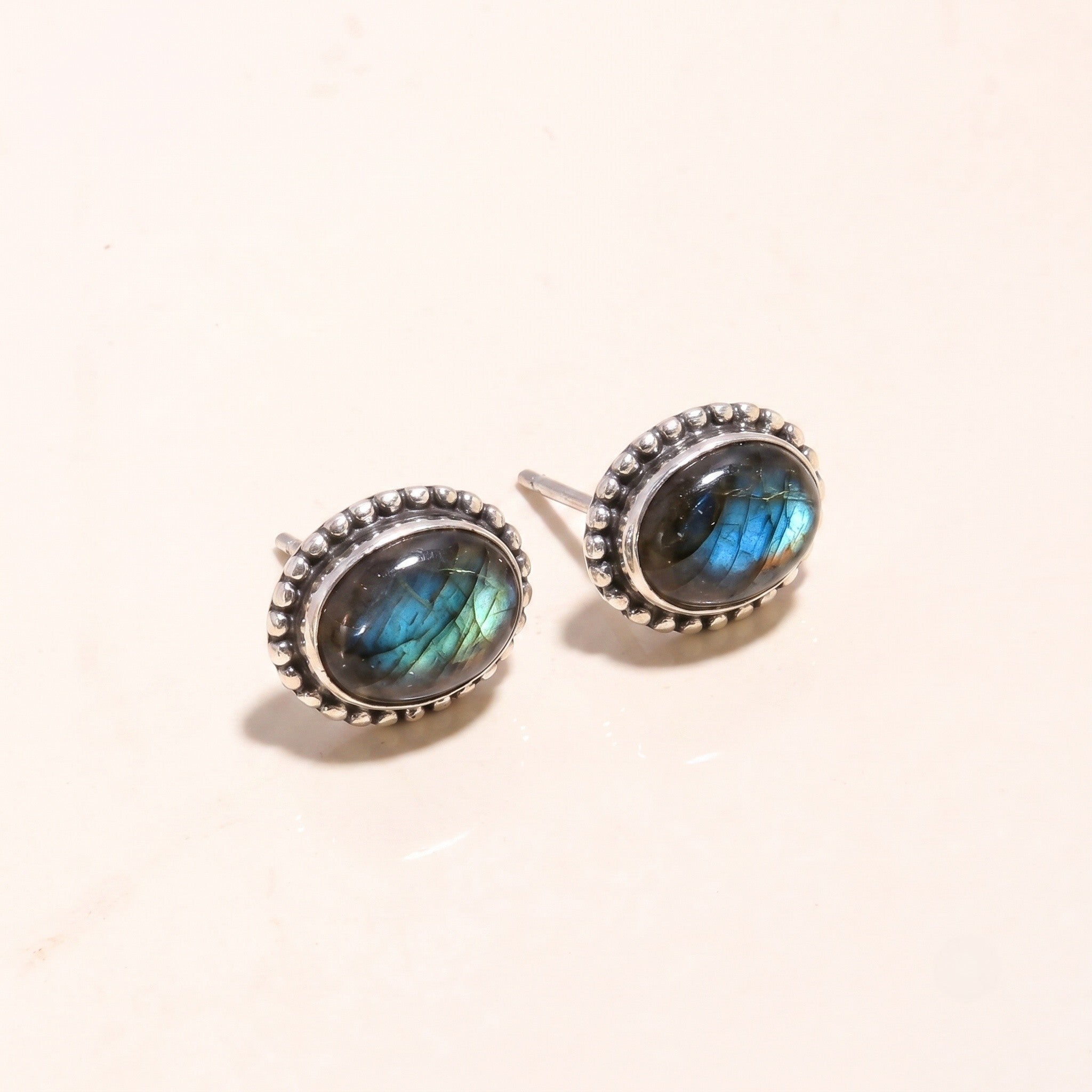 925 Sterling Silver Amethyst Vintage Stud Earrings