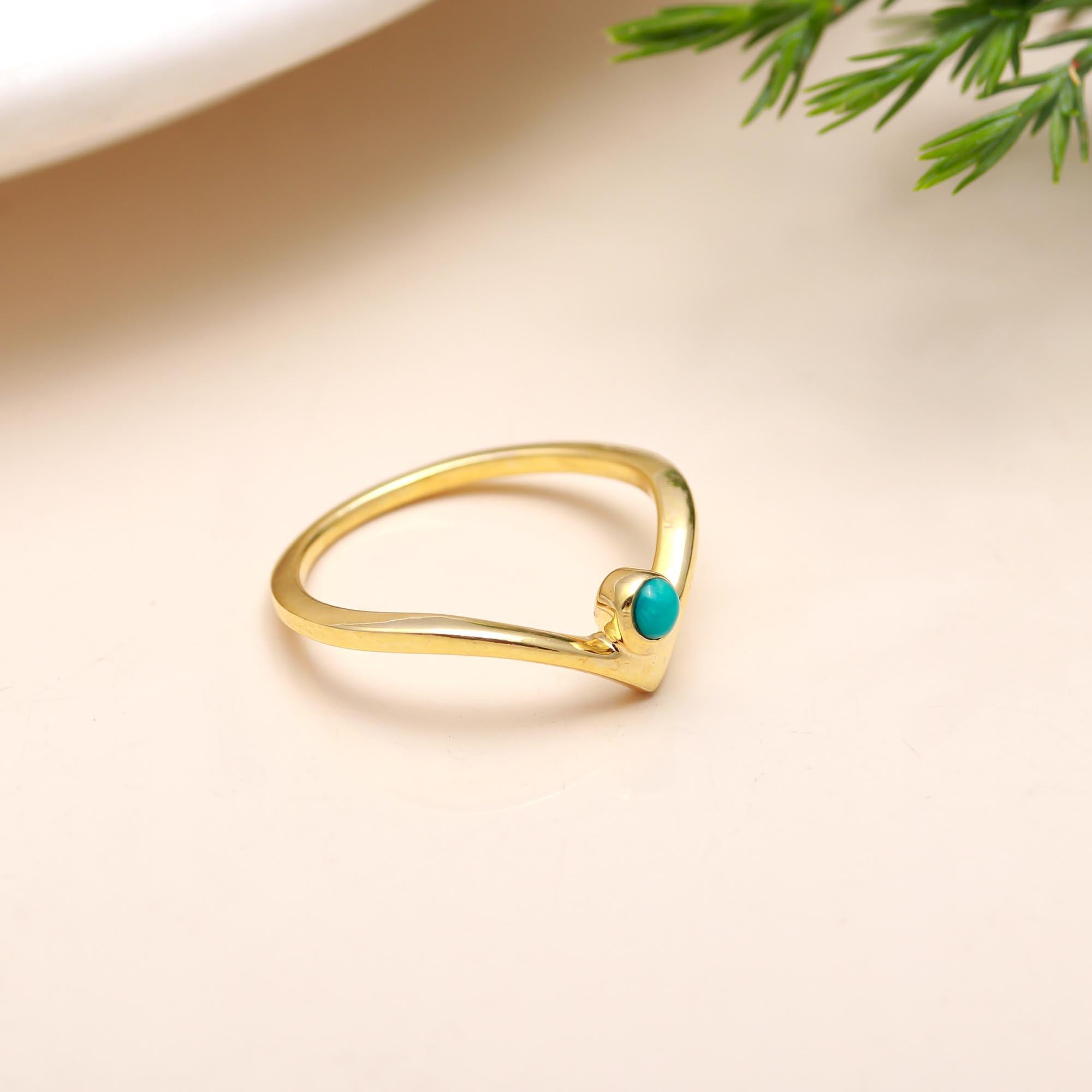 The Turquoise Peak: Chevron Wishbone Ring