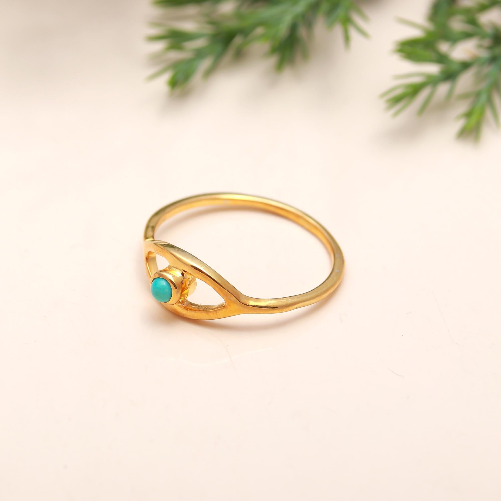 The Protective Eye: Turquoise Marquise Stacking Ring