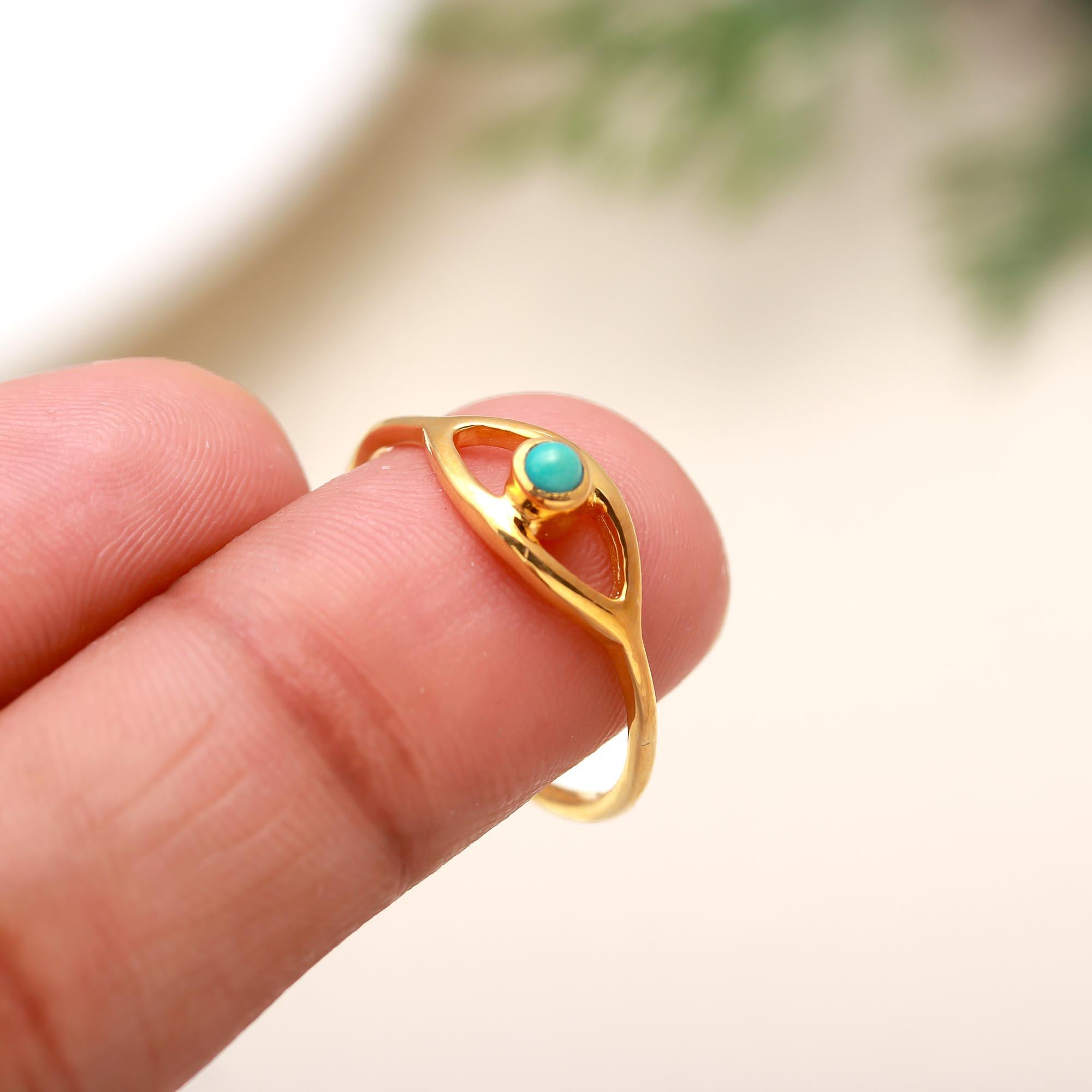 The Protective Eye: Turquoise Marquise Stacking Ring