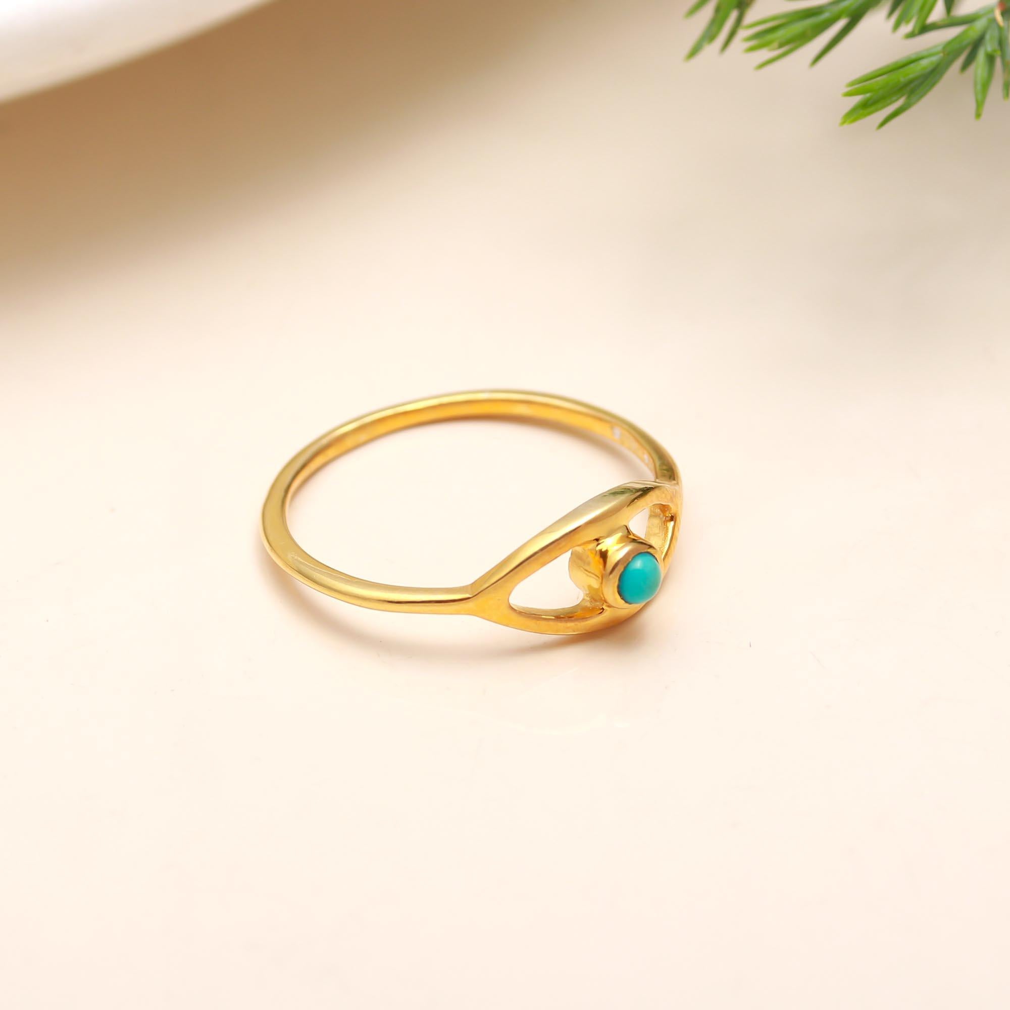 The Protective Eye: Turquoise Marquise Stacking Ring