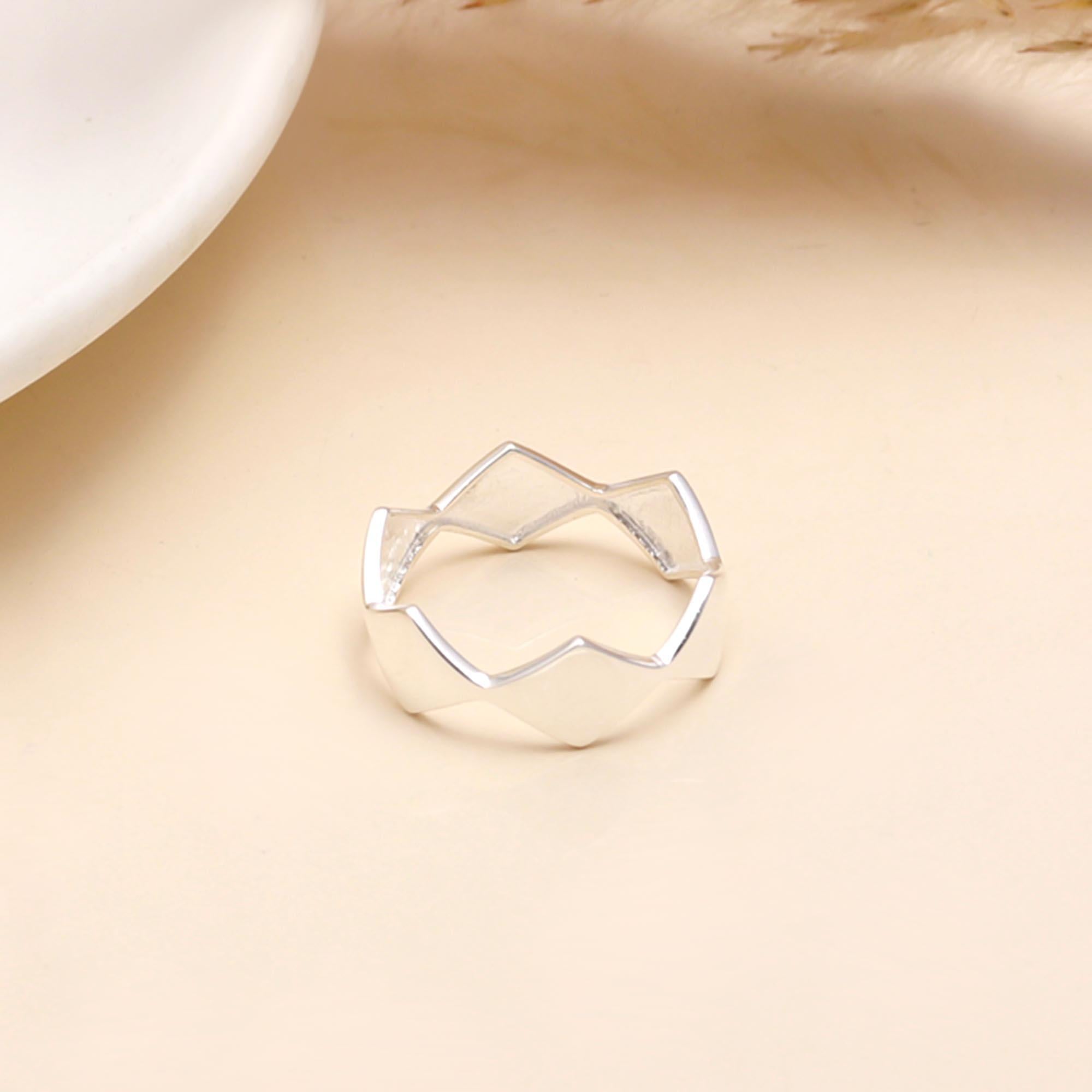 925 Sterling Silver Geometric Band Ring
