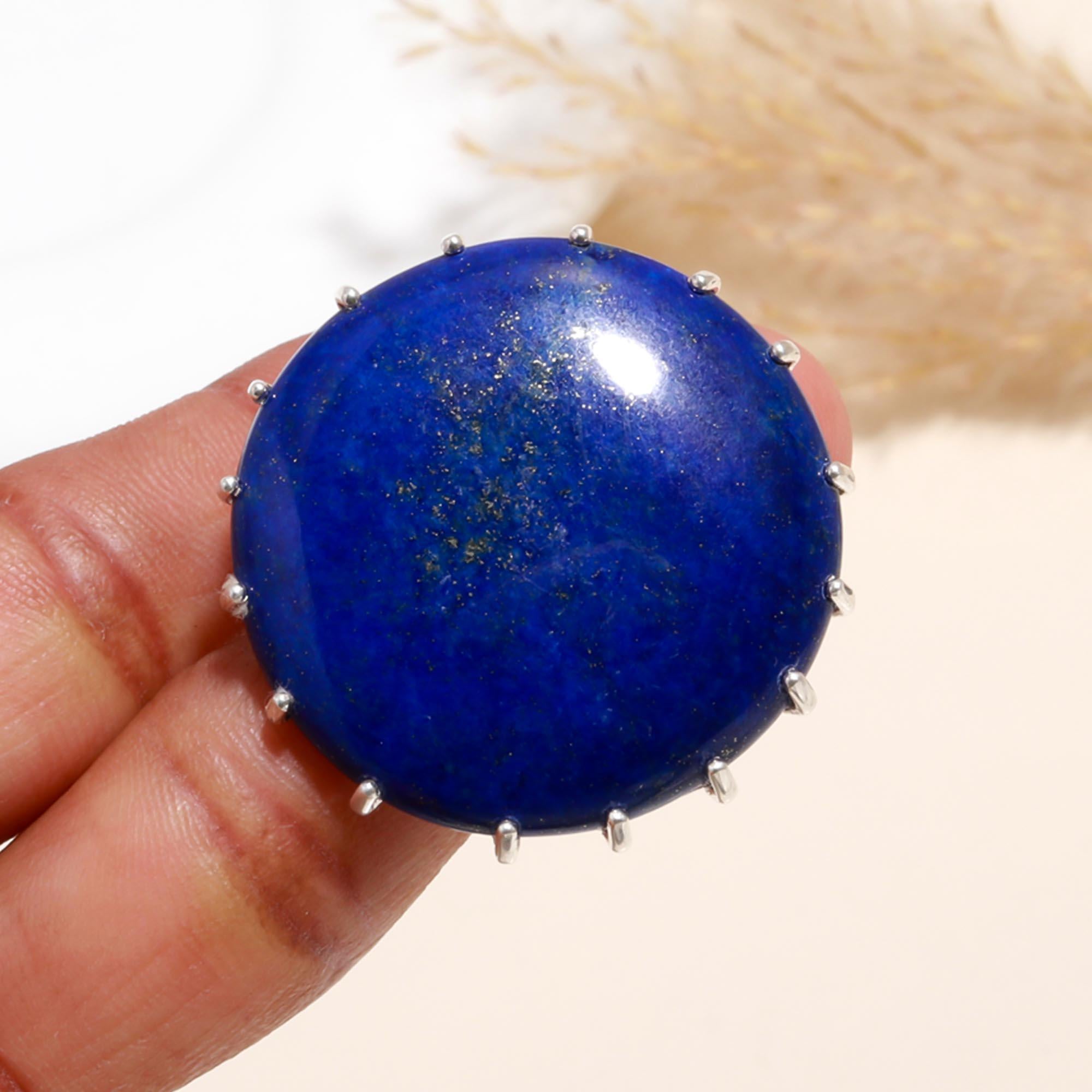 925 Sterling Silver Lapis Lazuli Statement Ring