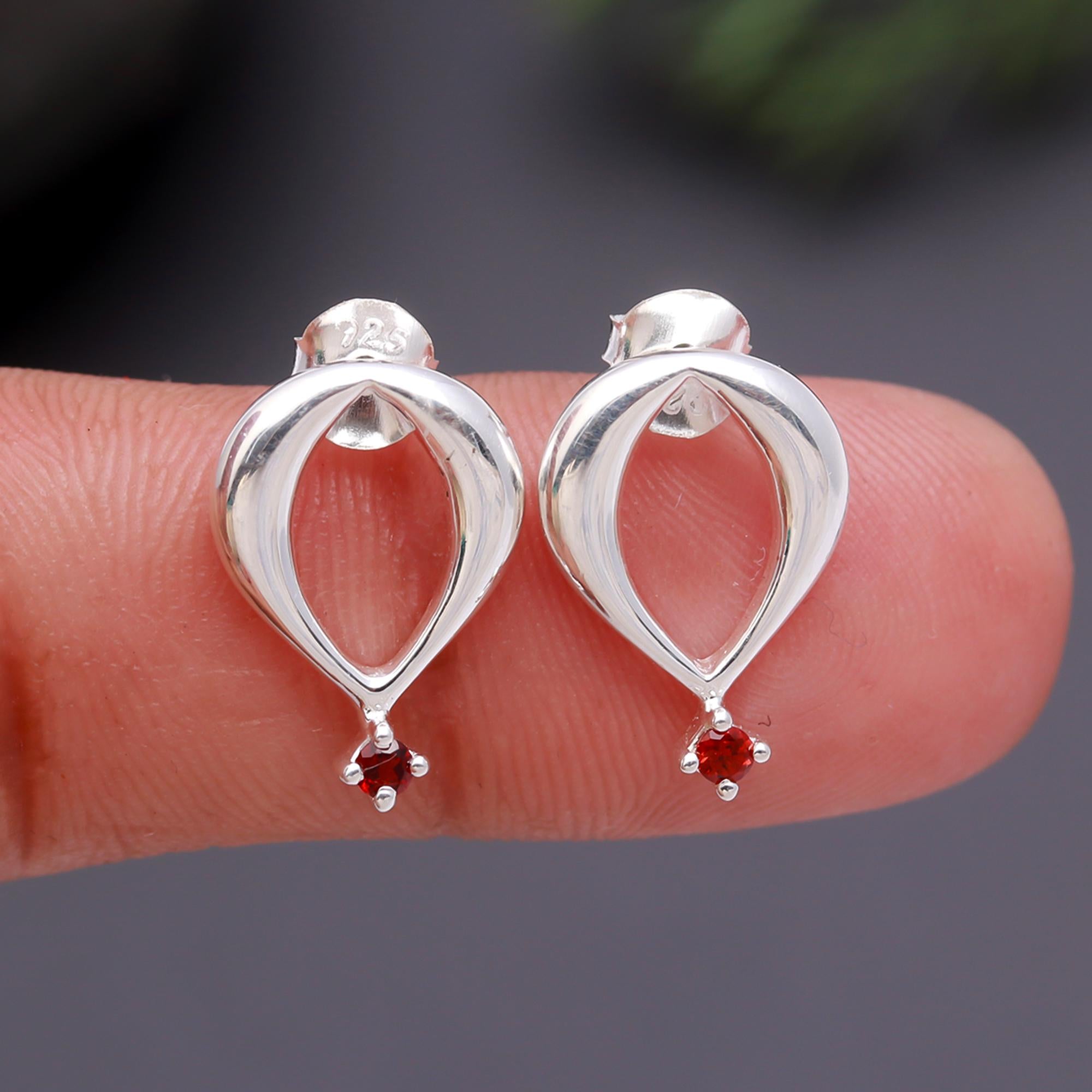 925 Silver Teardrop Stud Earrings
