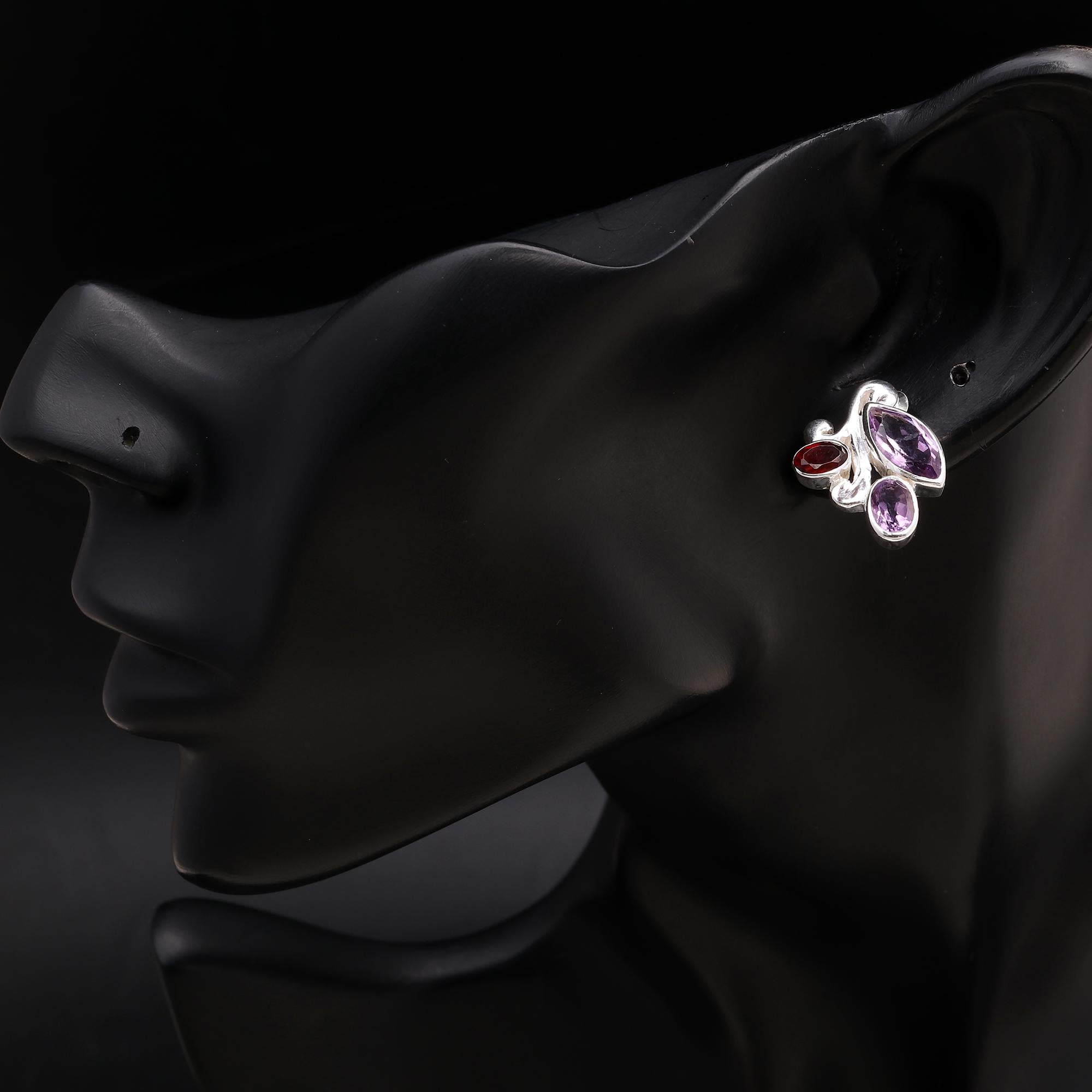 925 Silver Floral Cluster Stud Earrings