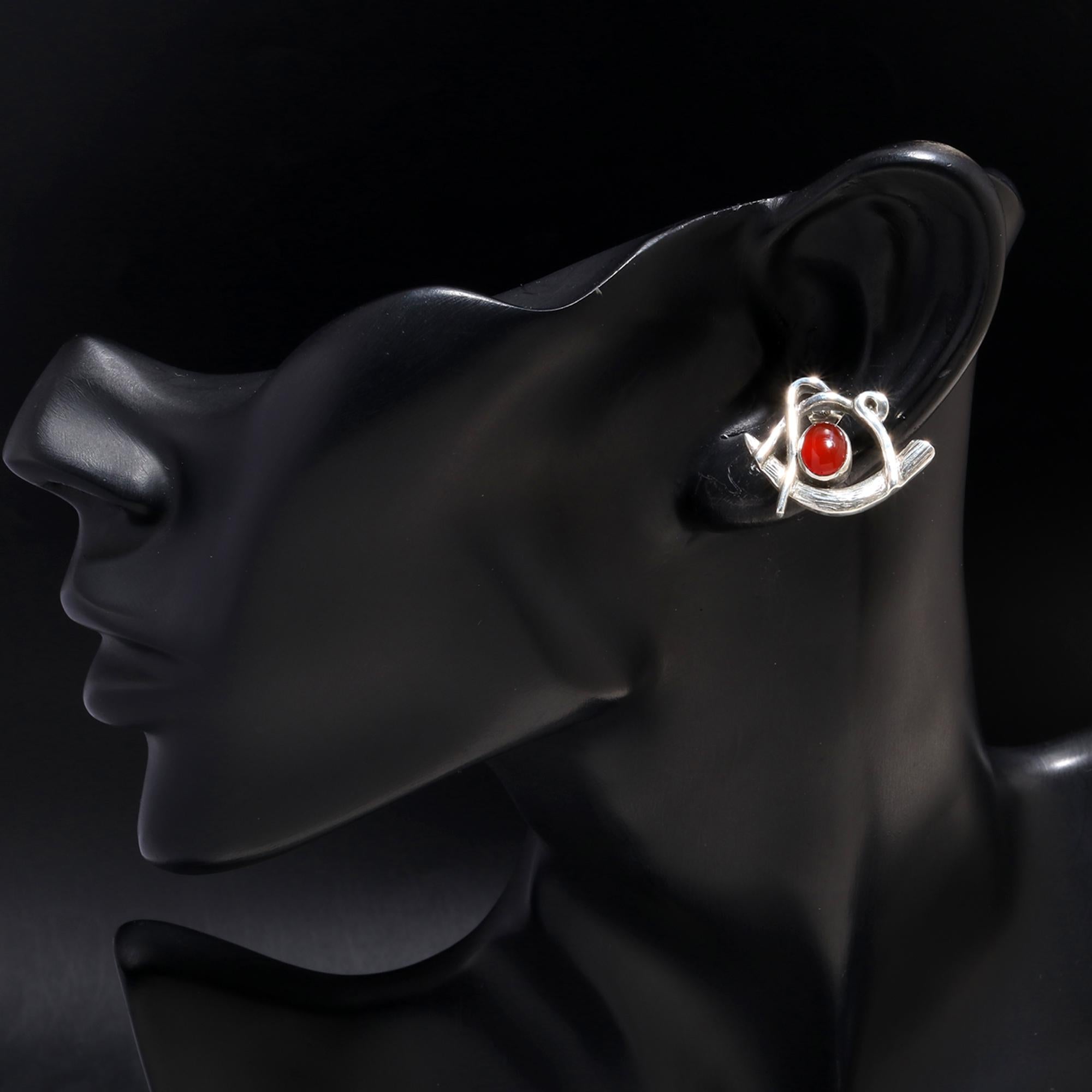 925 Silver Carnelian Stud Earrings