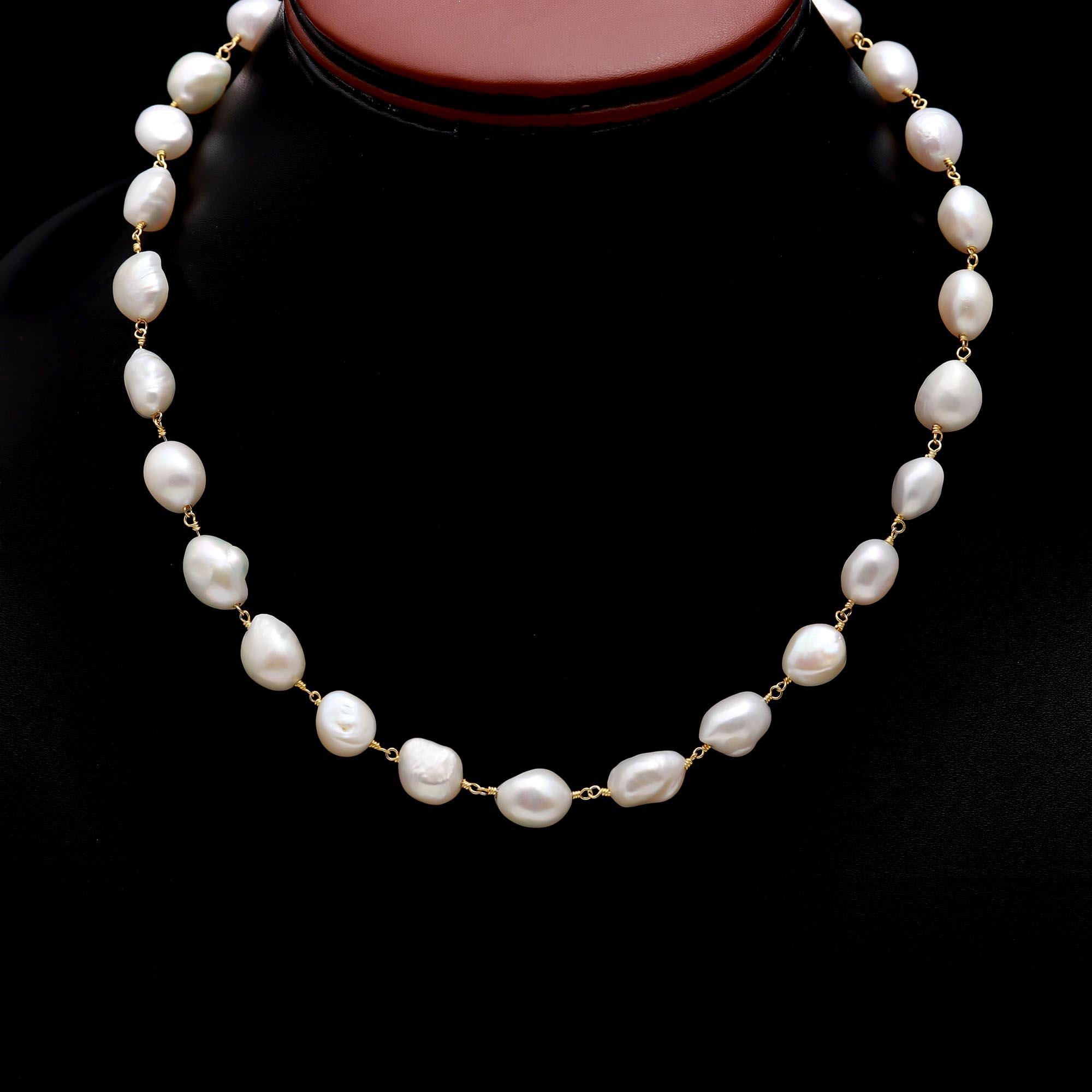 The Modern Classic: Baroque Pearl Necklace