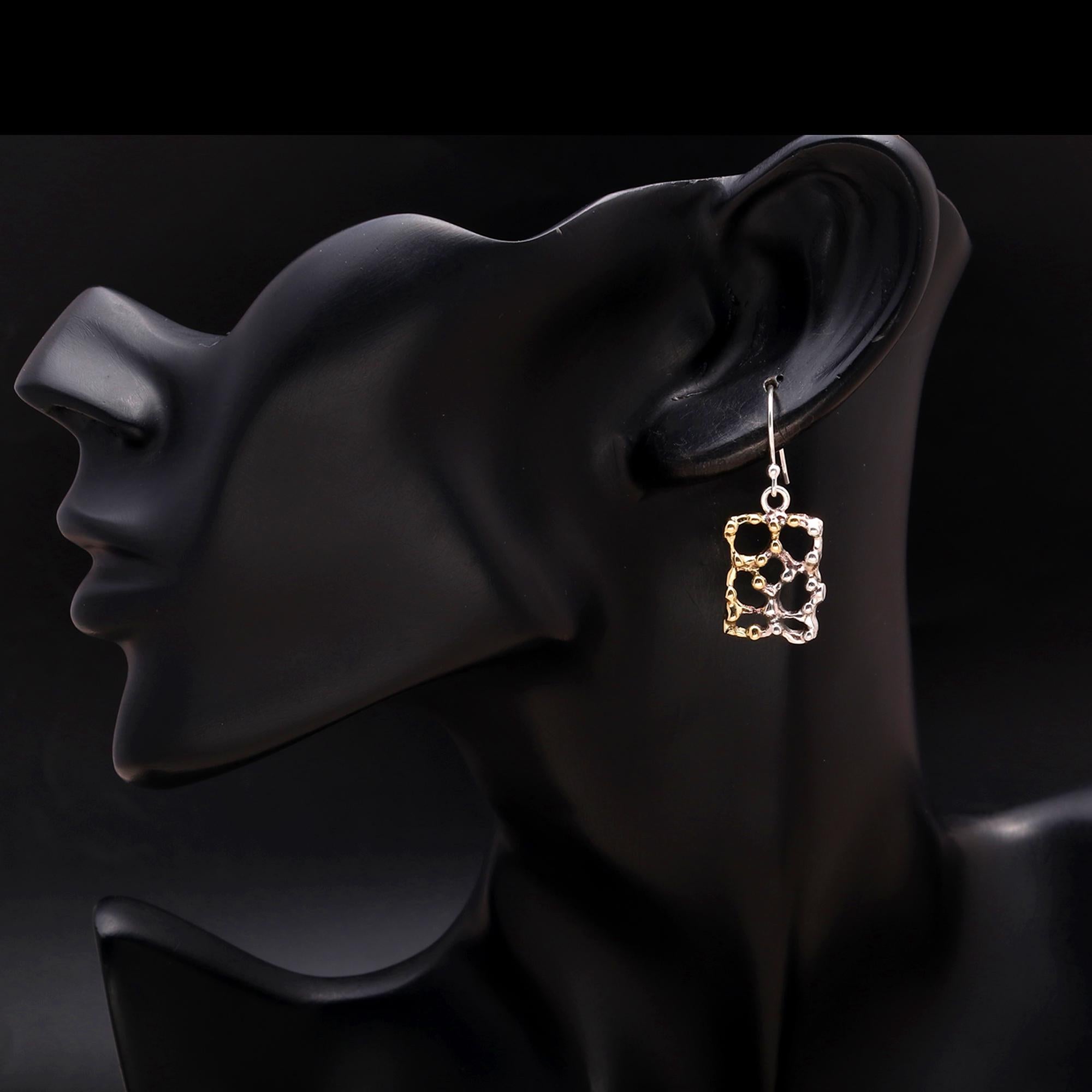 925 Silver Rectangle Dangle Earrings