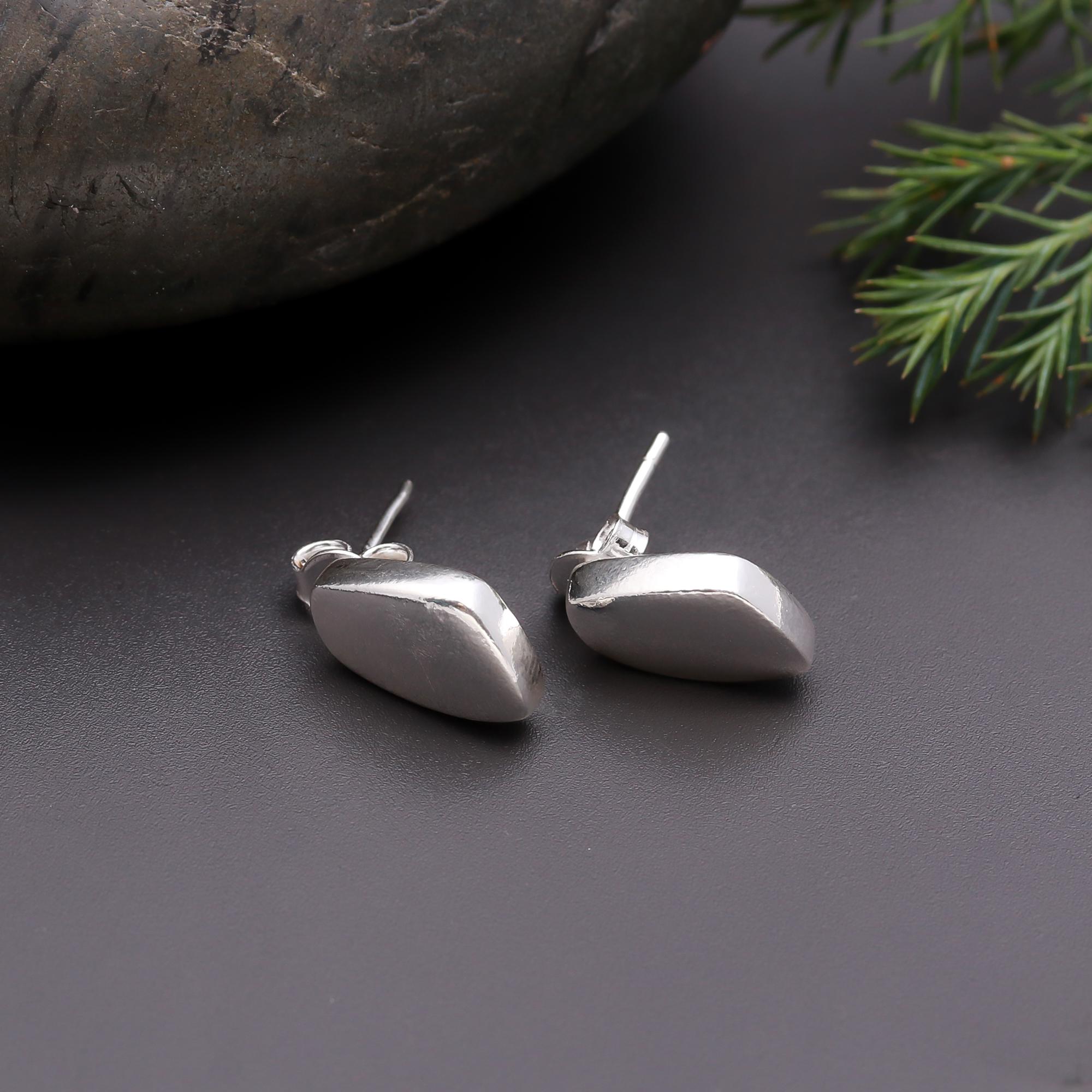 925 Silver Abstract Shape Stud Earrings