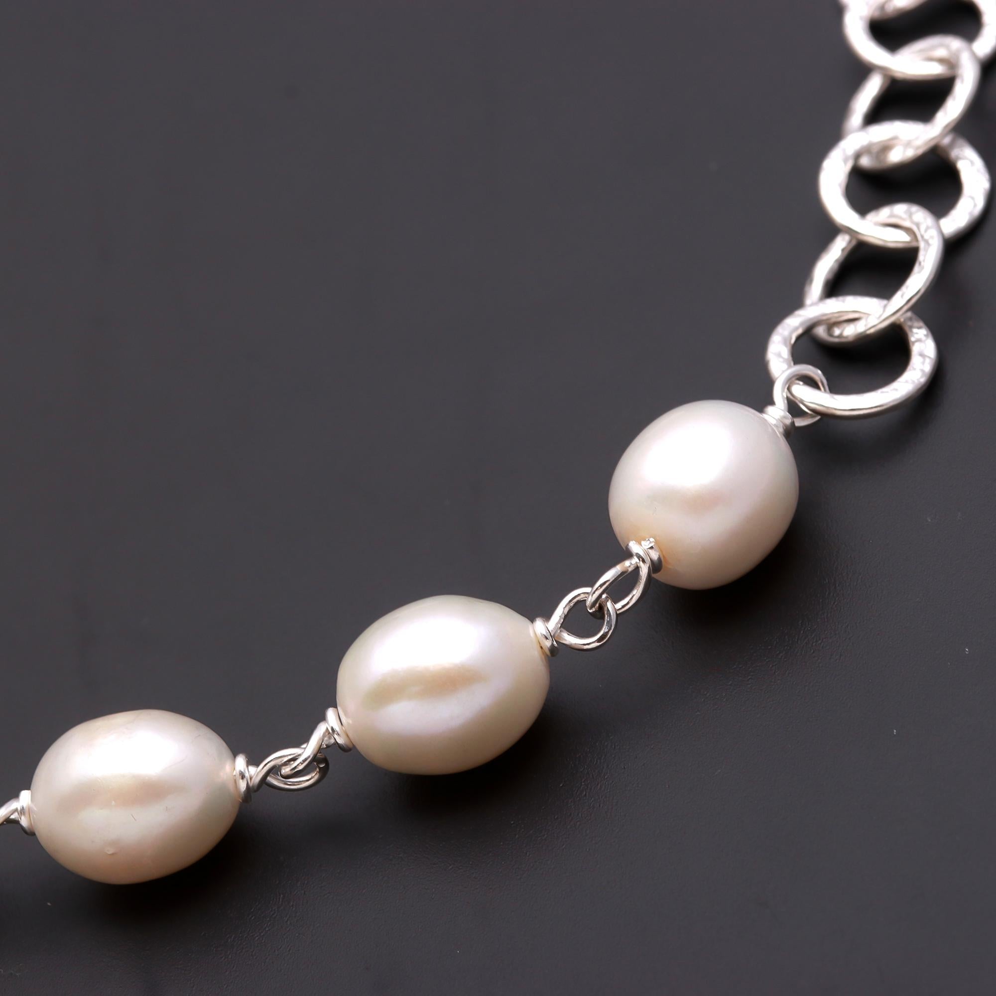 925 Silver Freshwater Pearl Chain Necklace