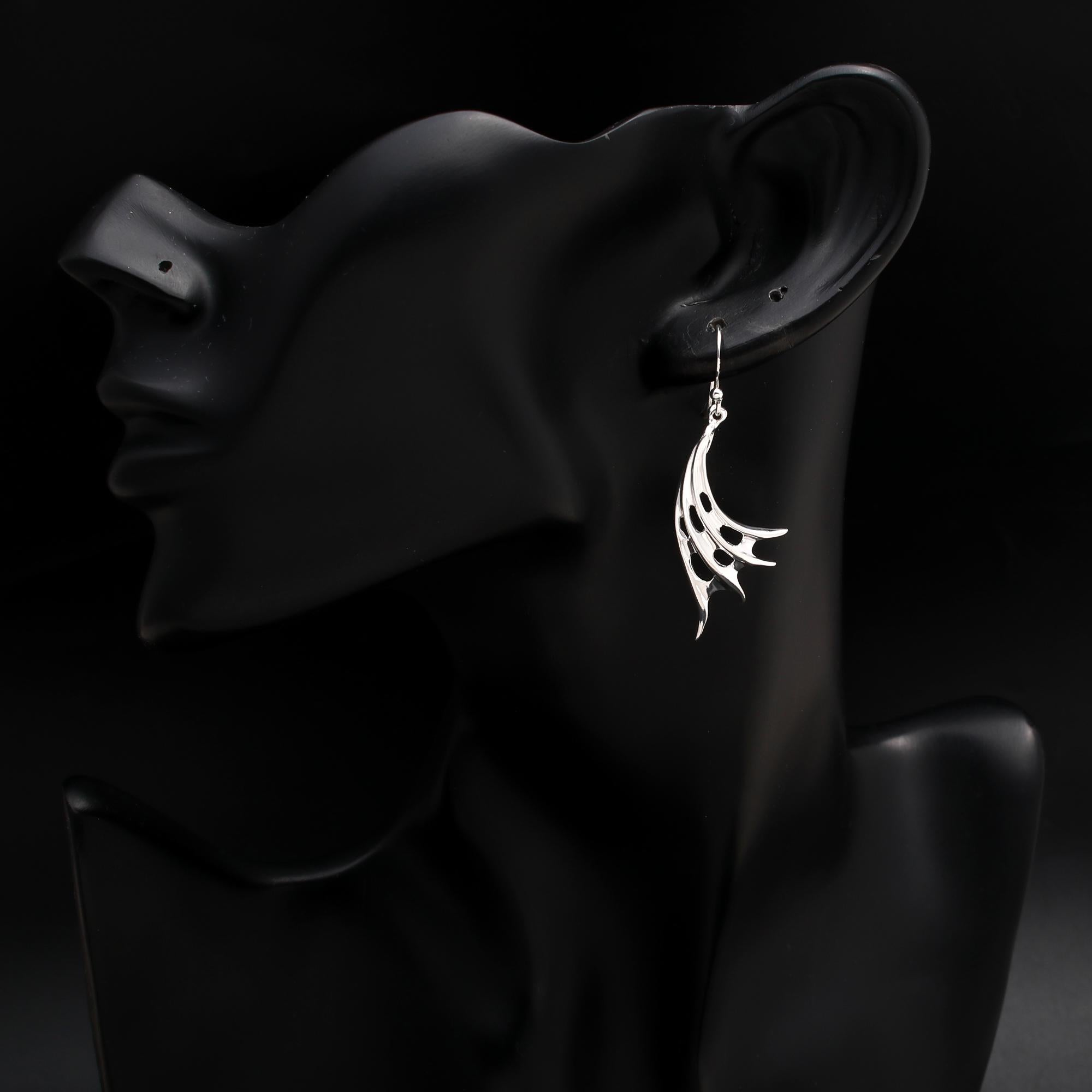 925 Silver Wing-Shaped Dangle Earrings