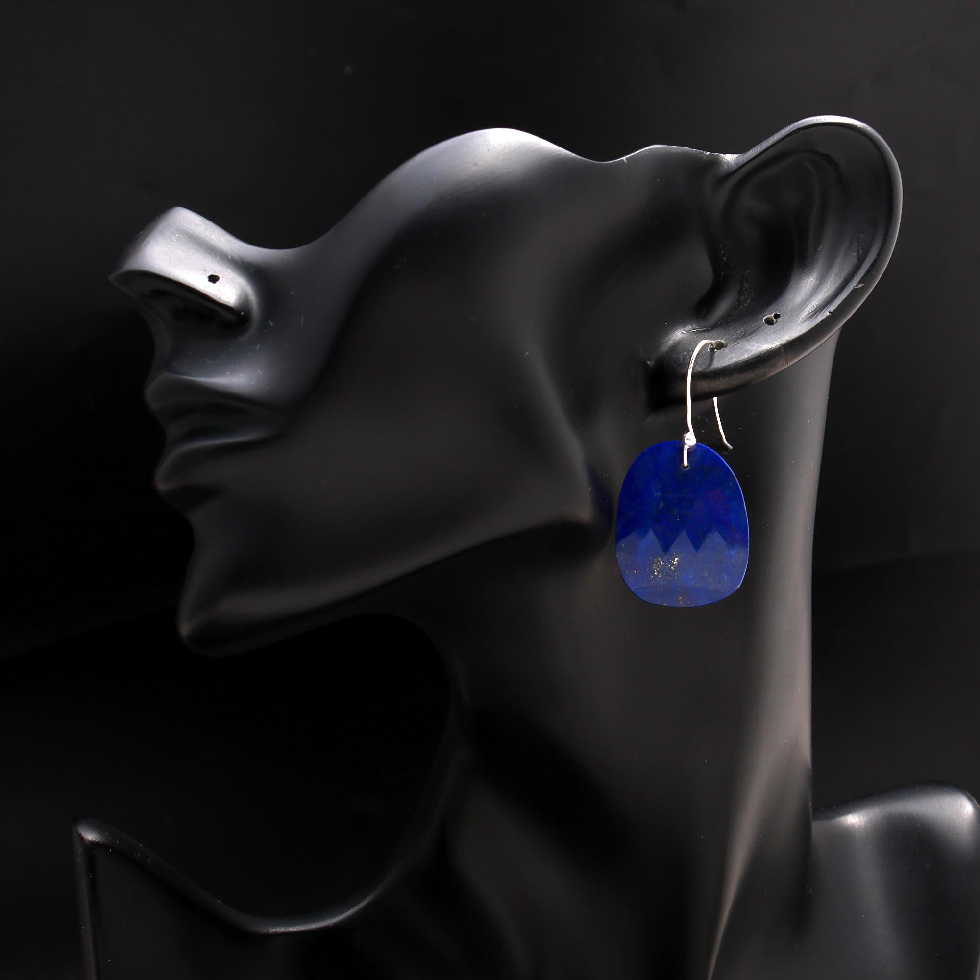 925 Silver Lapis Lazuli Dangle Earrings