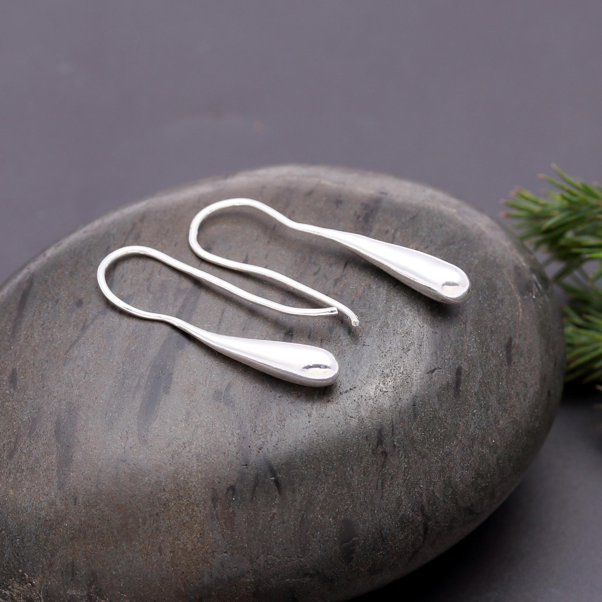 925 Silver Teardrop Dangle Earrings