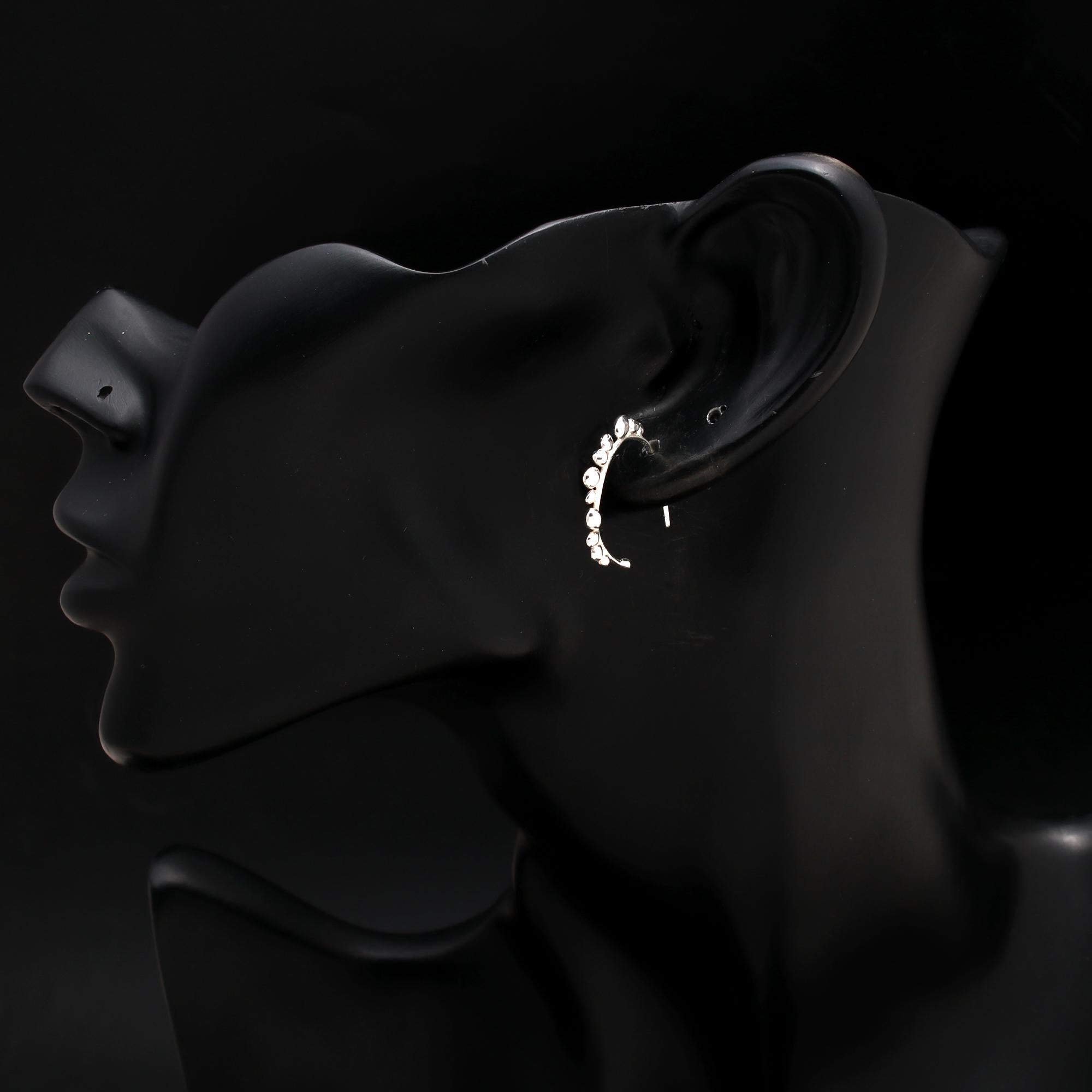 925 Silver Bubble Open Hoop Earrings