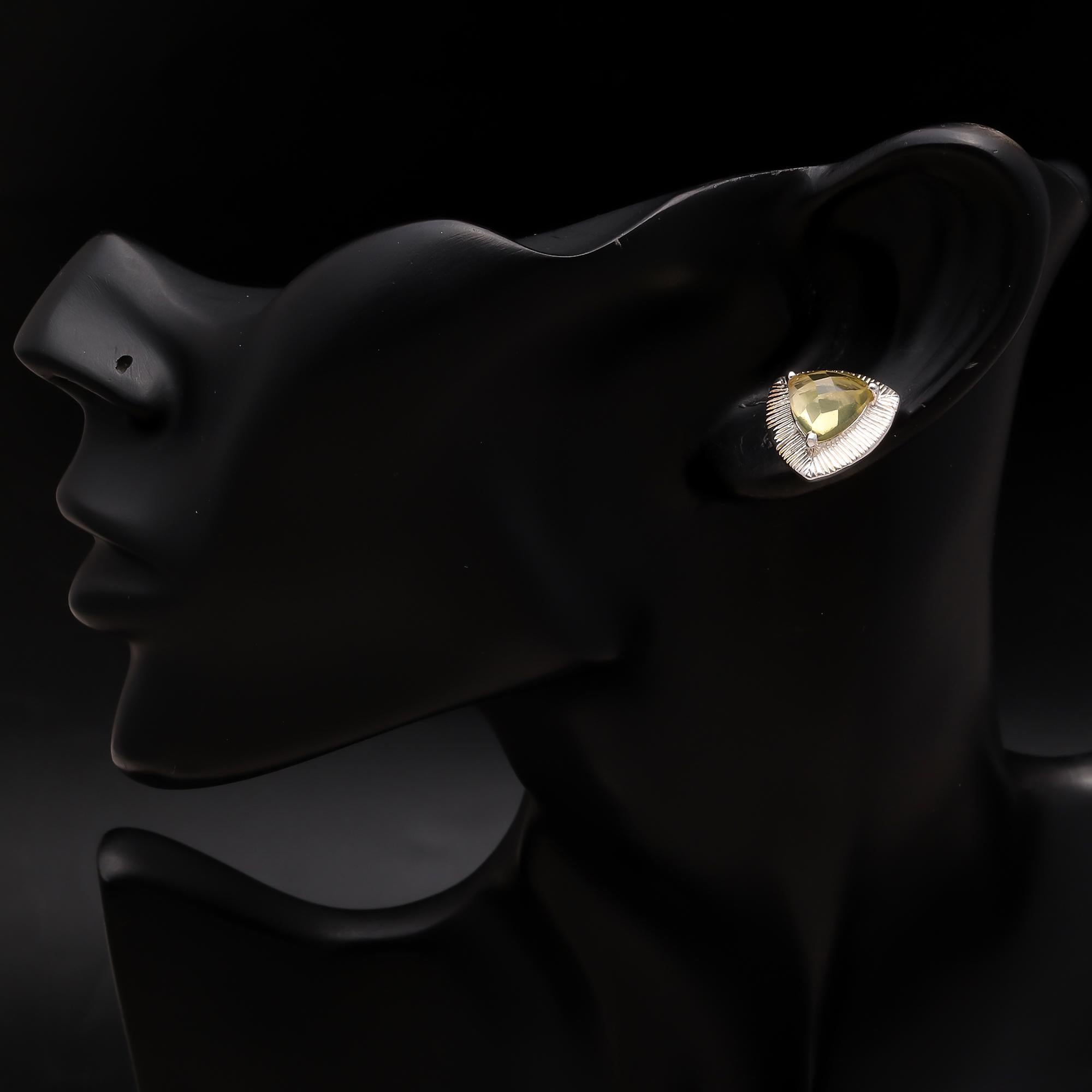 925 Silver Citrine Stud Earrings