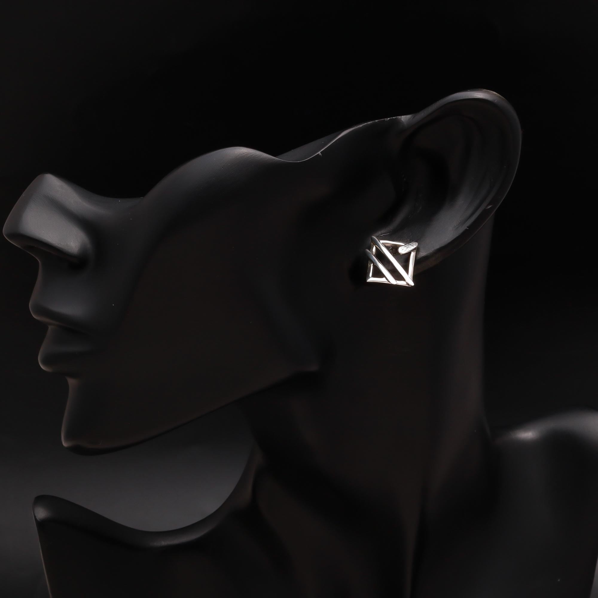 925 Silver Abstract Geometric Stud Earrings