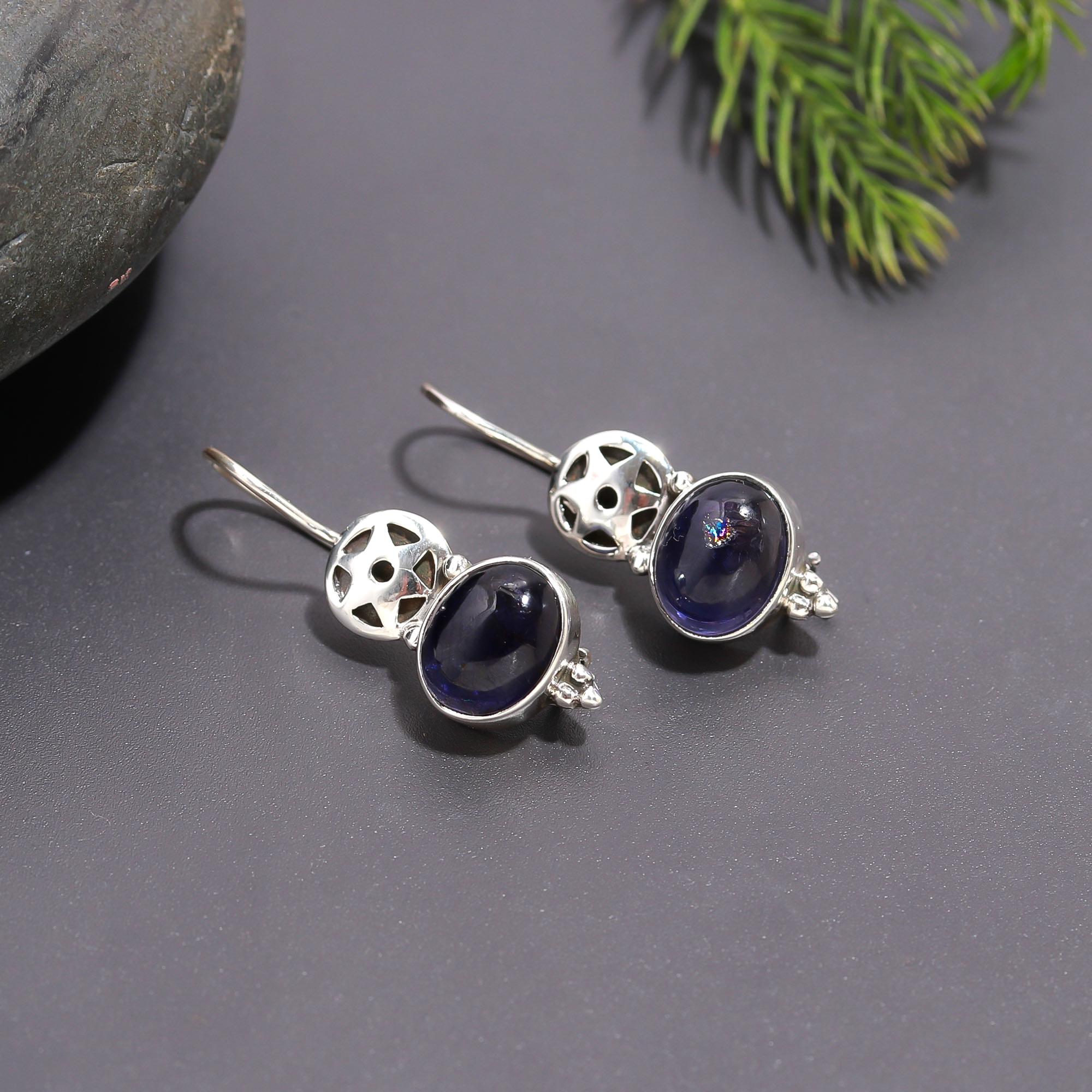 925 Silver Amethyst Filigree Dangle Earrings