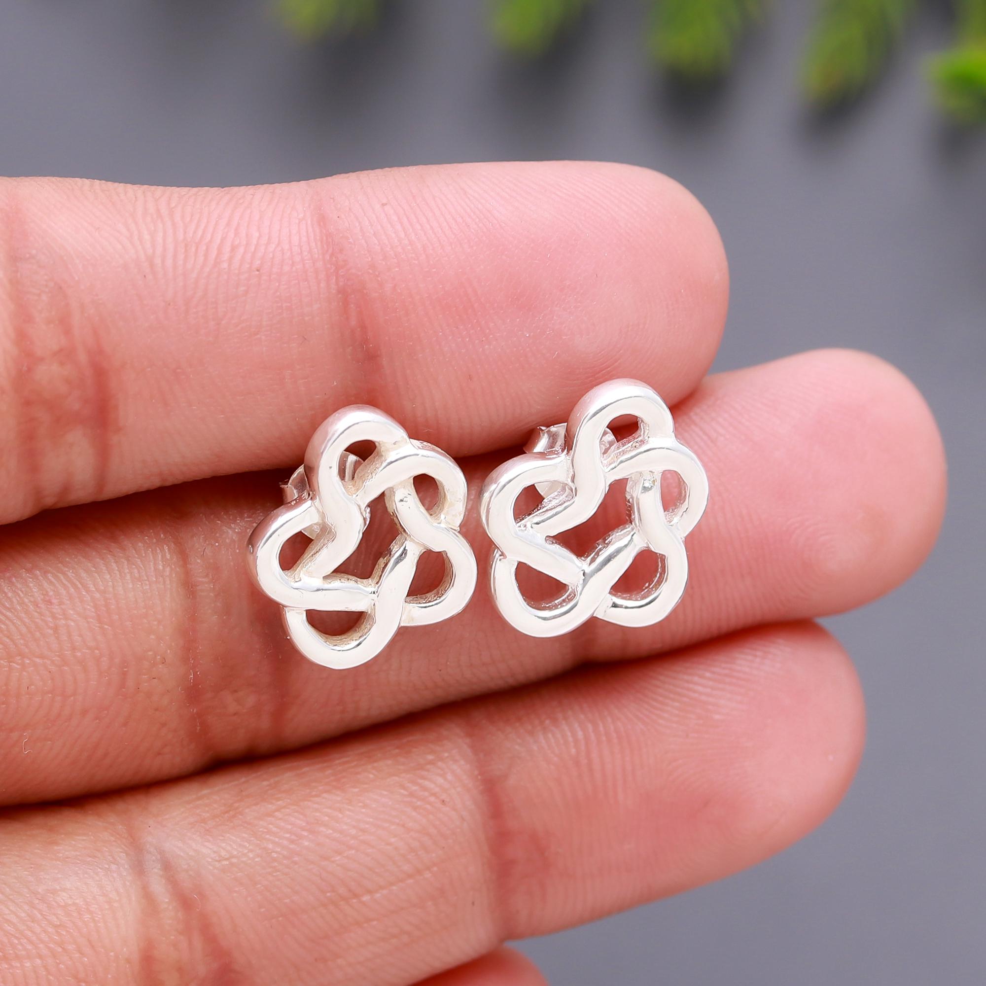 925 Silver Celtic Knot Stud Earrings