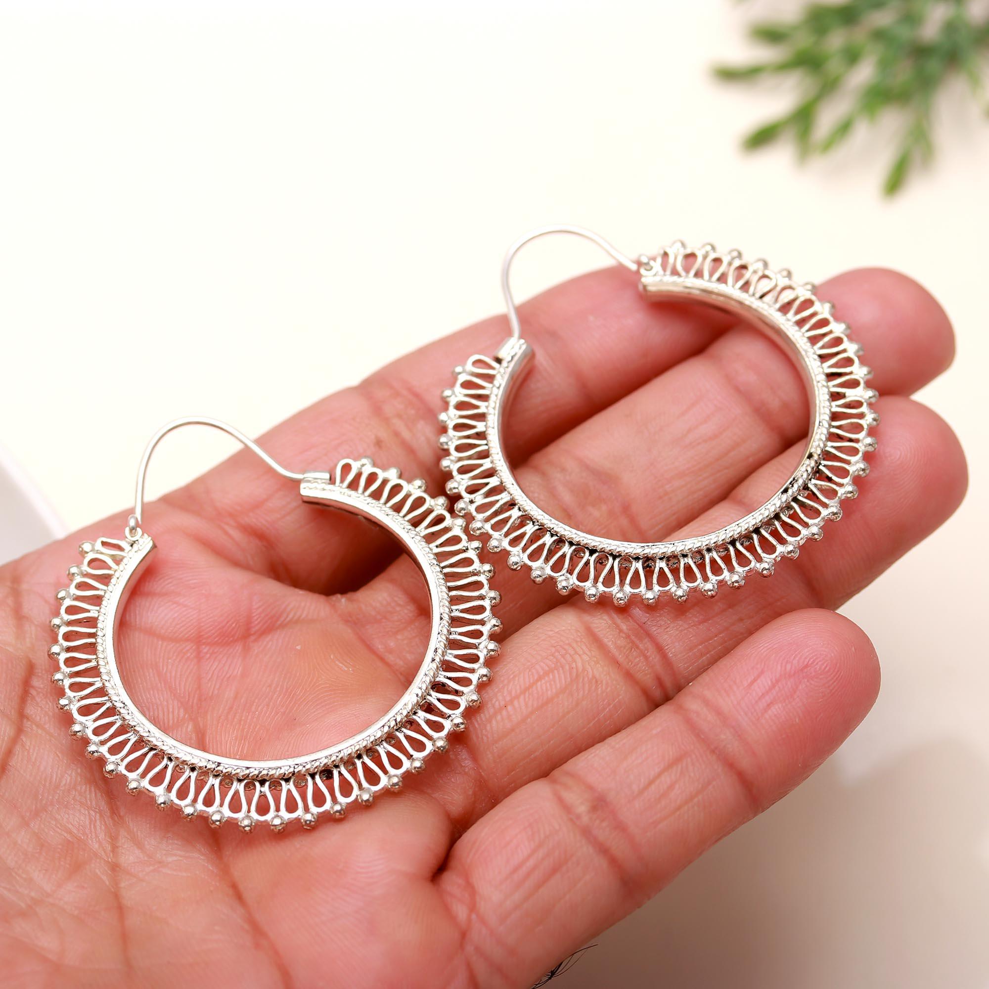 Hypoallergenic Brass Hoop Earrings with Silver Plating