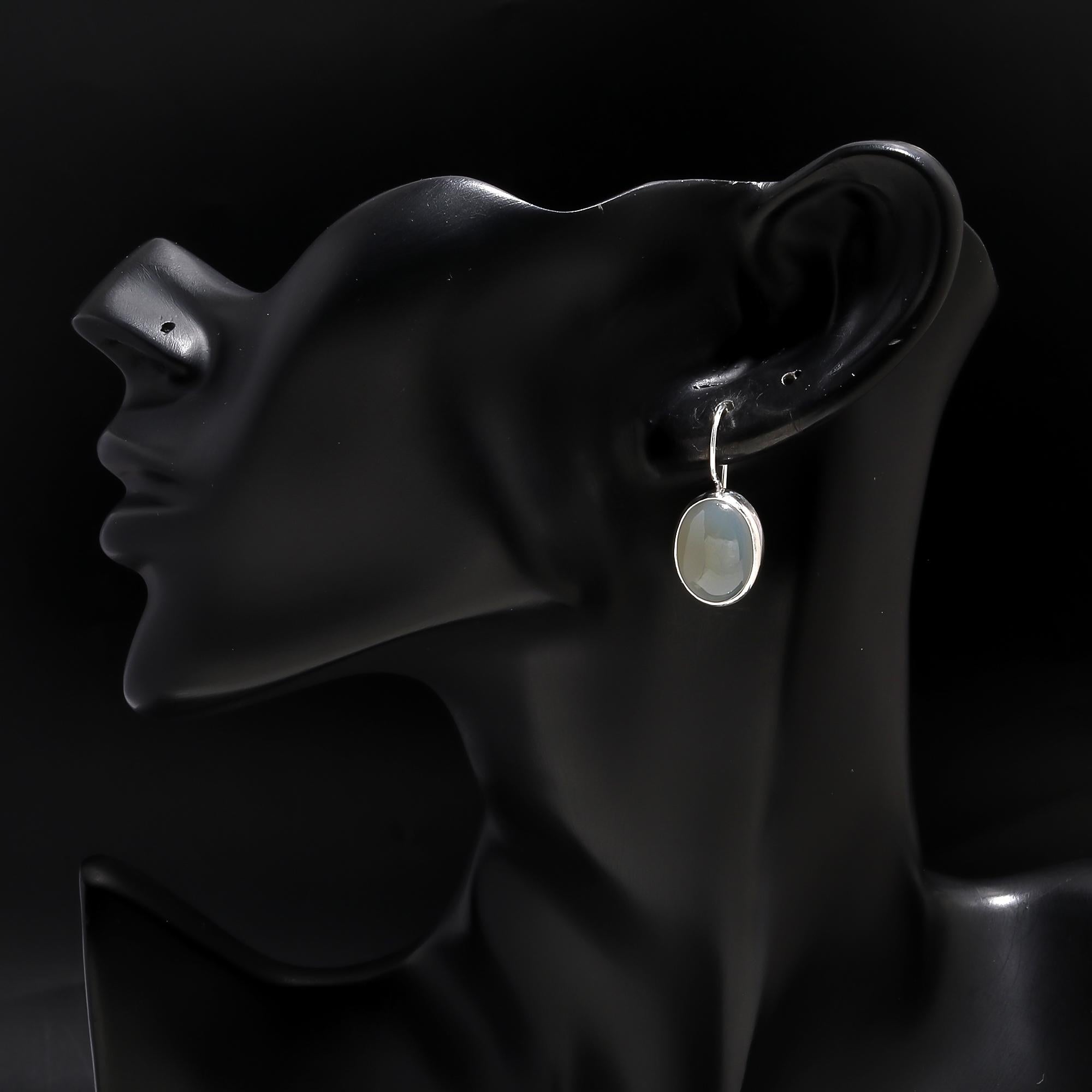 925 Silver Moonstone Dangle Earrings