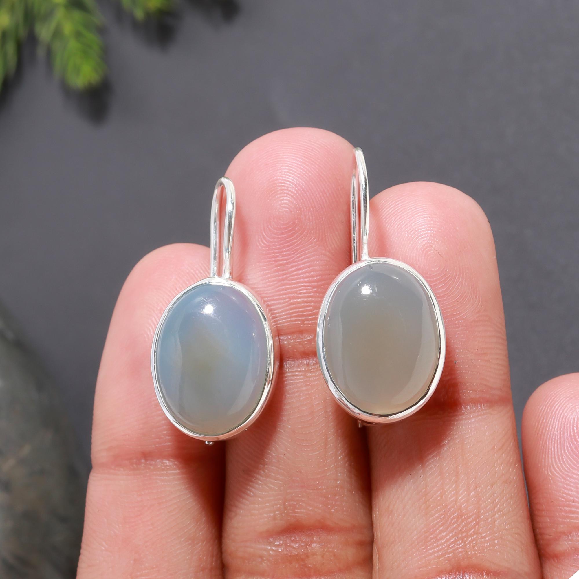 925 Silver Moonstone Dangle Earrings