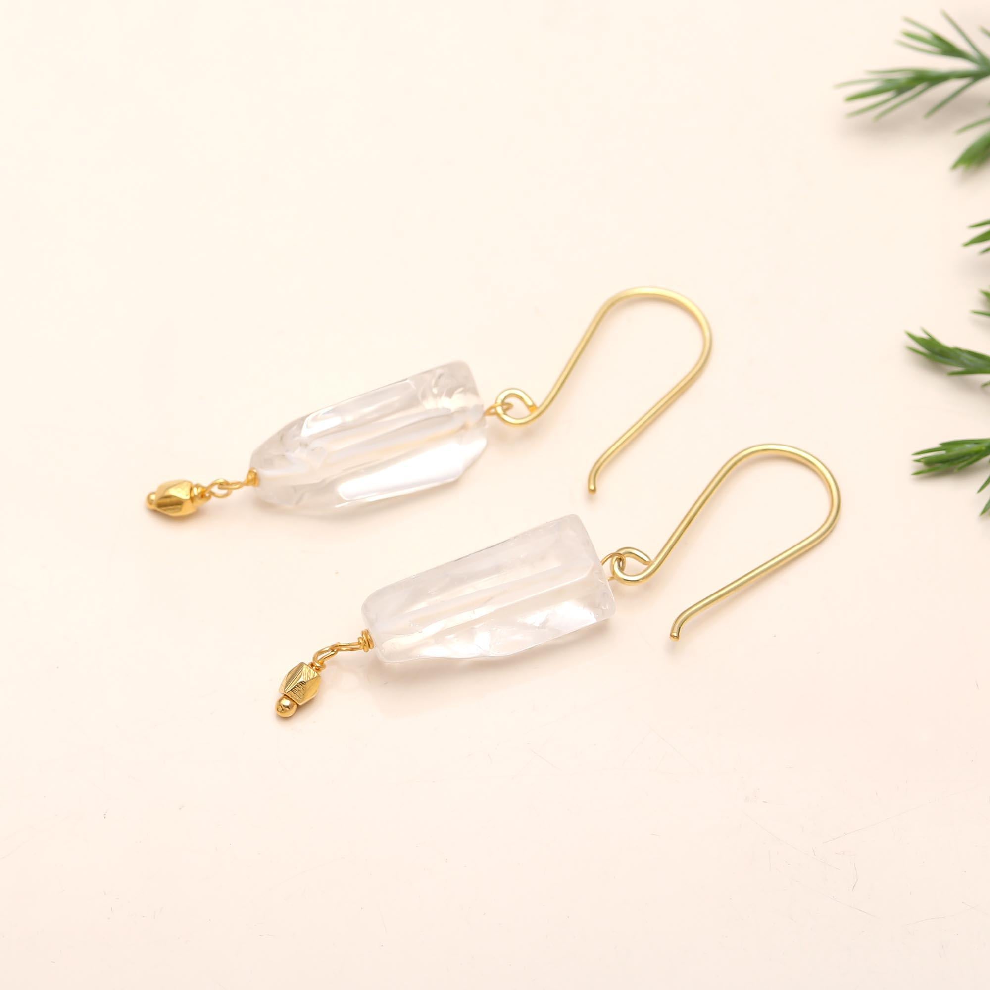 Crystal Gemstone Dangle Earrings